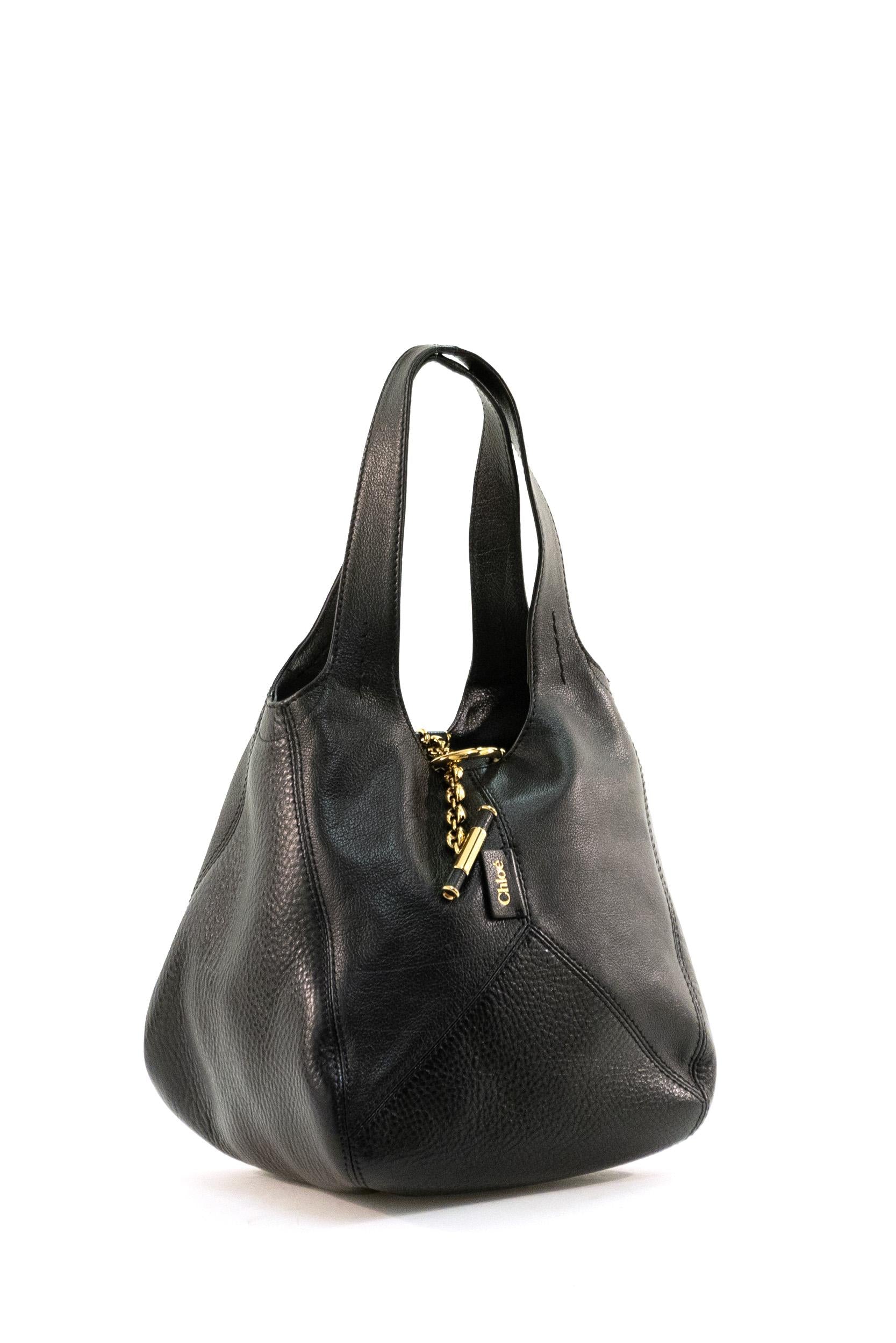 Borsa Chloé Balloon in pelle martellata di colore nero<BR/> 25WS644Q15 001 CHLOE' 