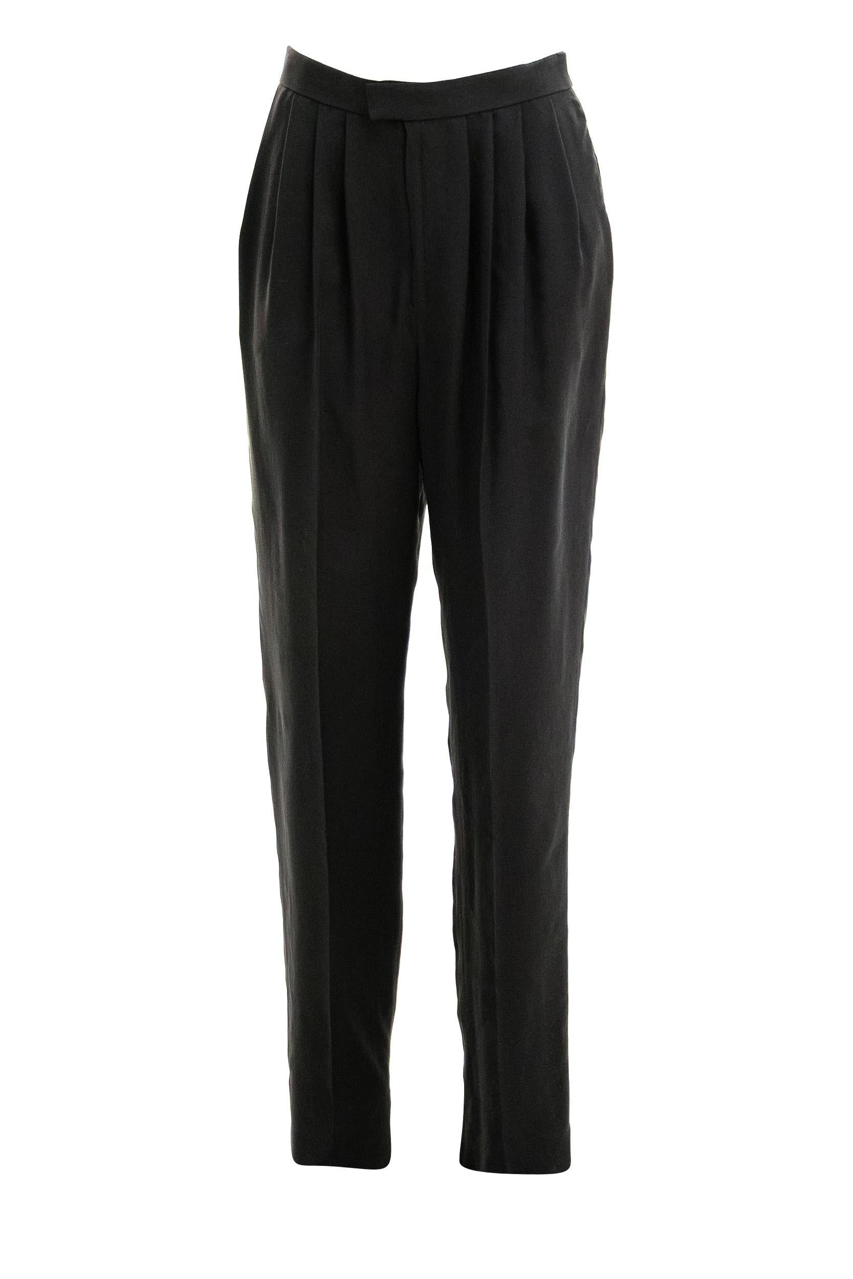 Pantaloni in Seta Habutai<BR/> 856580 Y6J78 1000 SAINT LAURENT 
