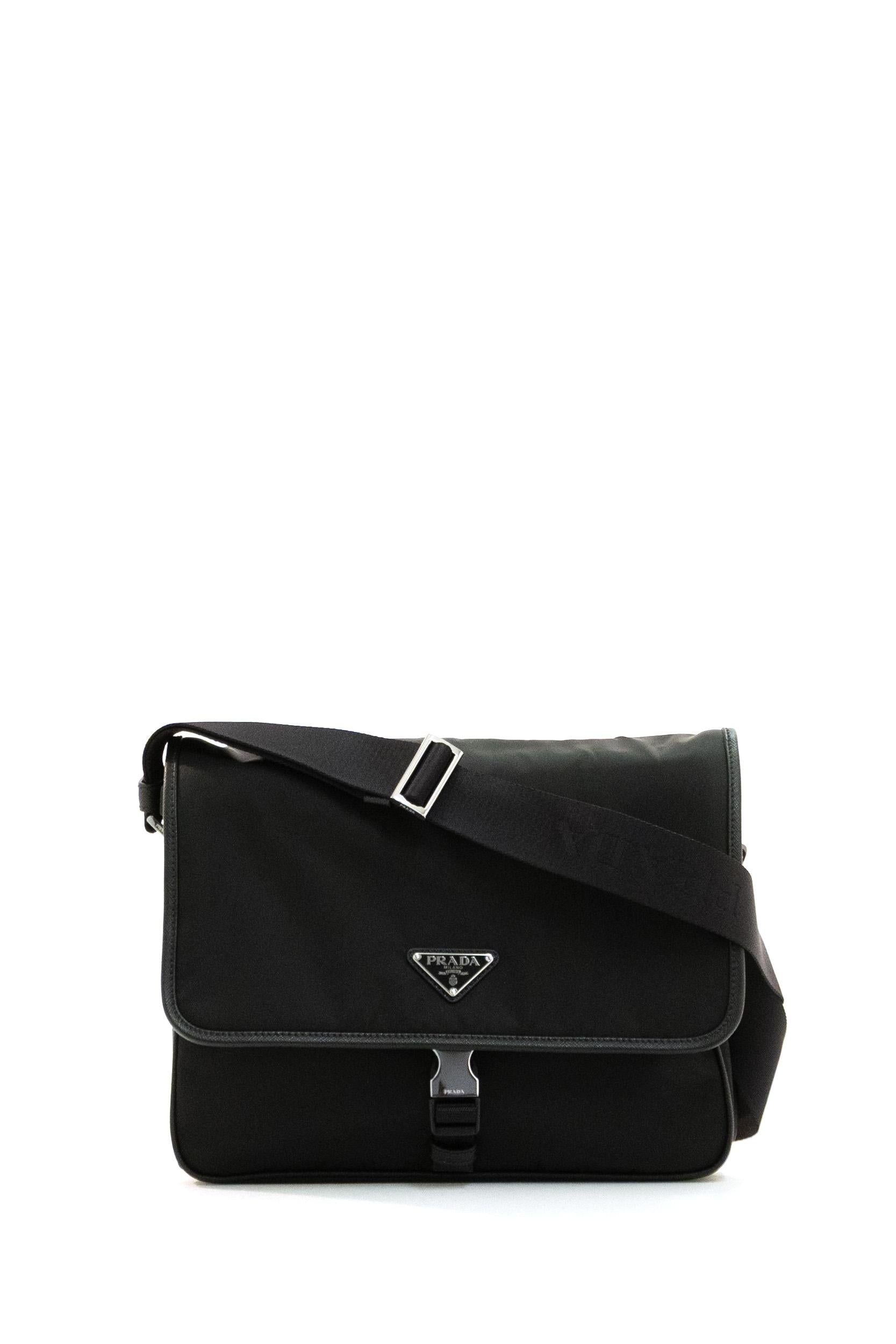 Borsa messenger in Re-nylon di colore nero<BR/> 2VD087 2DMH F0002 PRADA 