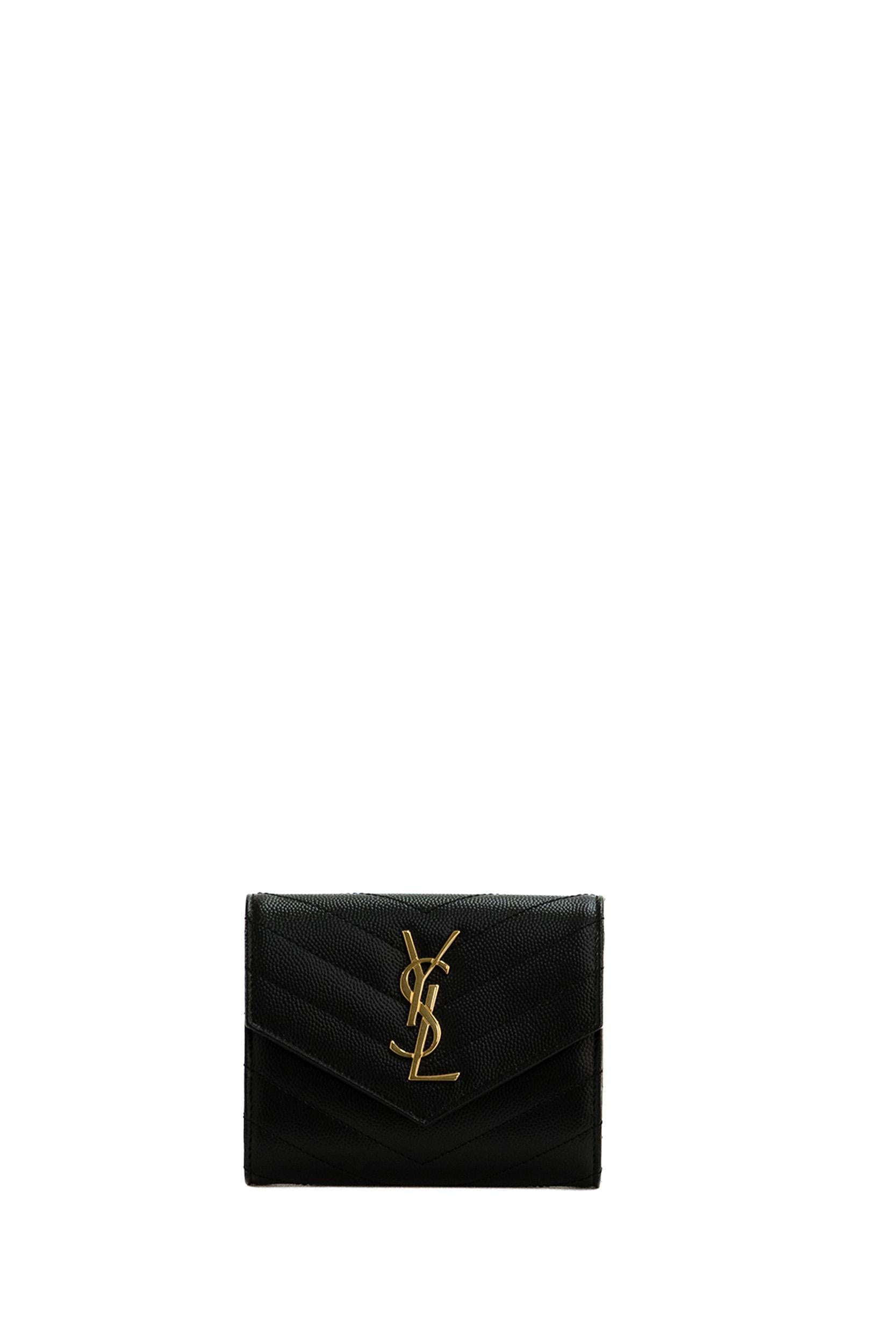 SAINT LAURENT Portafoglio Cassandre logo oro 403943 BOW01 1000 SAINT LAURENT 