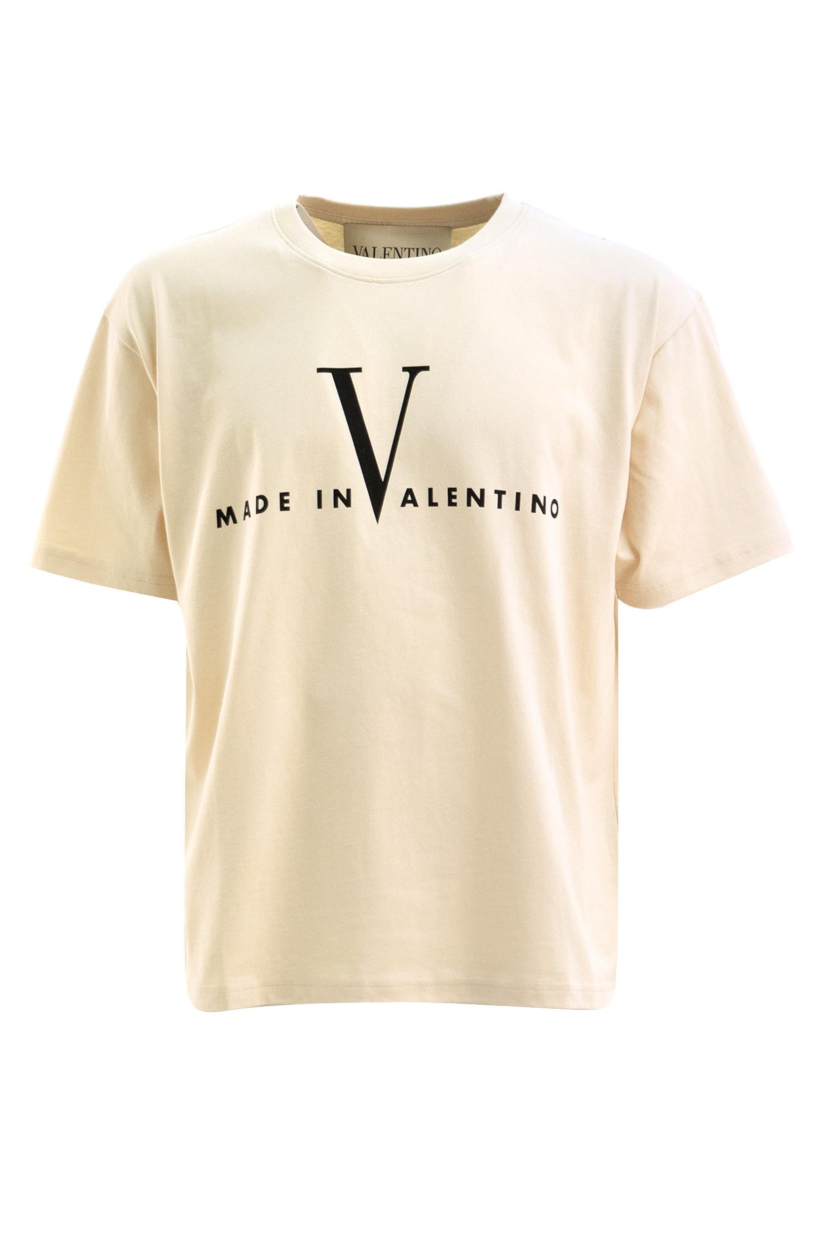 T-shirt in Cotone con Stampa<BR/> 8V3MG16PBAQ QT3 VALENTINO GARAVANI 