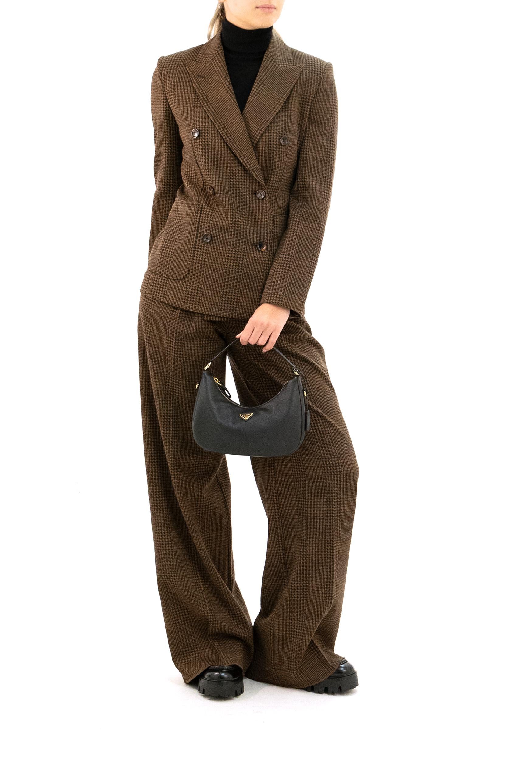 Giacca Zulma in Principe di Galles color marrone<BR/> ZULMA 001 MAX MARA 