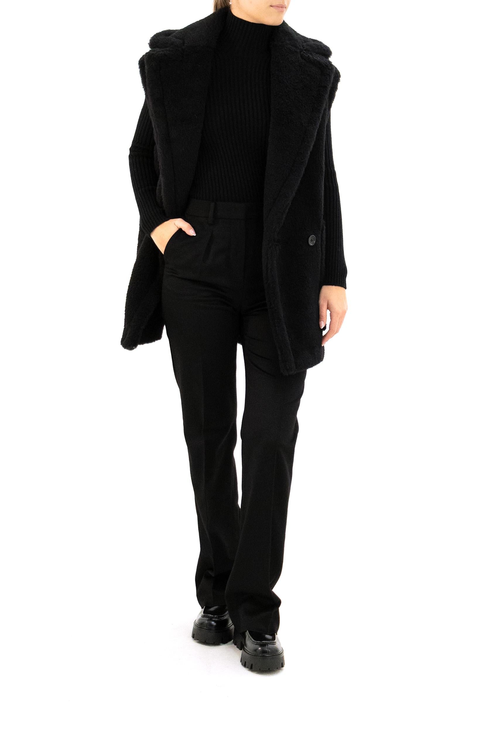 Gilet Teddy in alpaca e lana color nero<BR/> BORMIDA1234 008 MAX MARA 