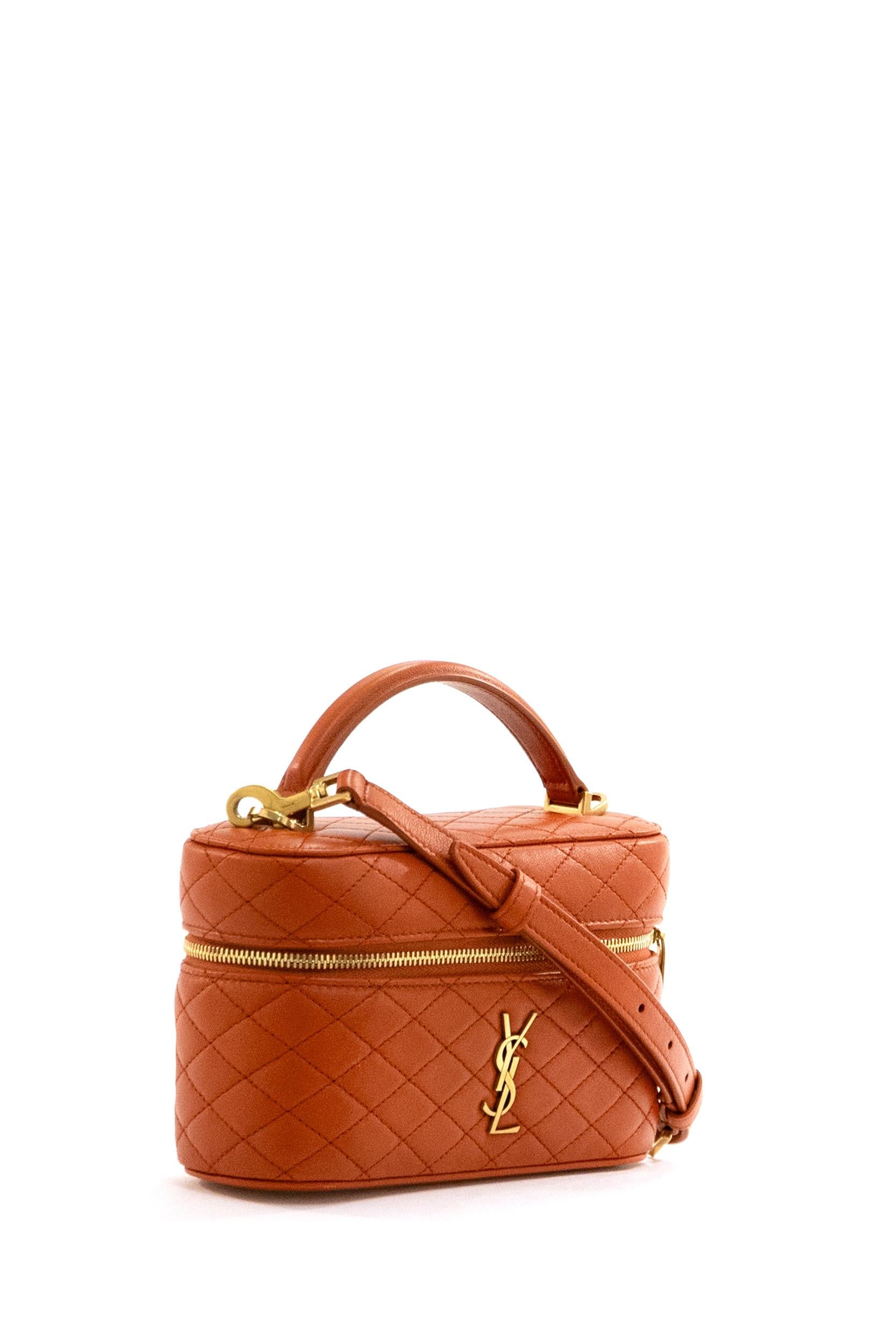 Borsa Vanity Gaby Pelle di Agnello Arancio<BR/> 766731 1EL07 7993 SAINT LAURENT 