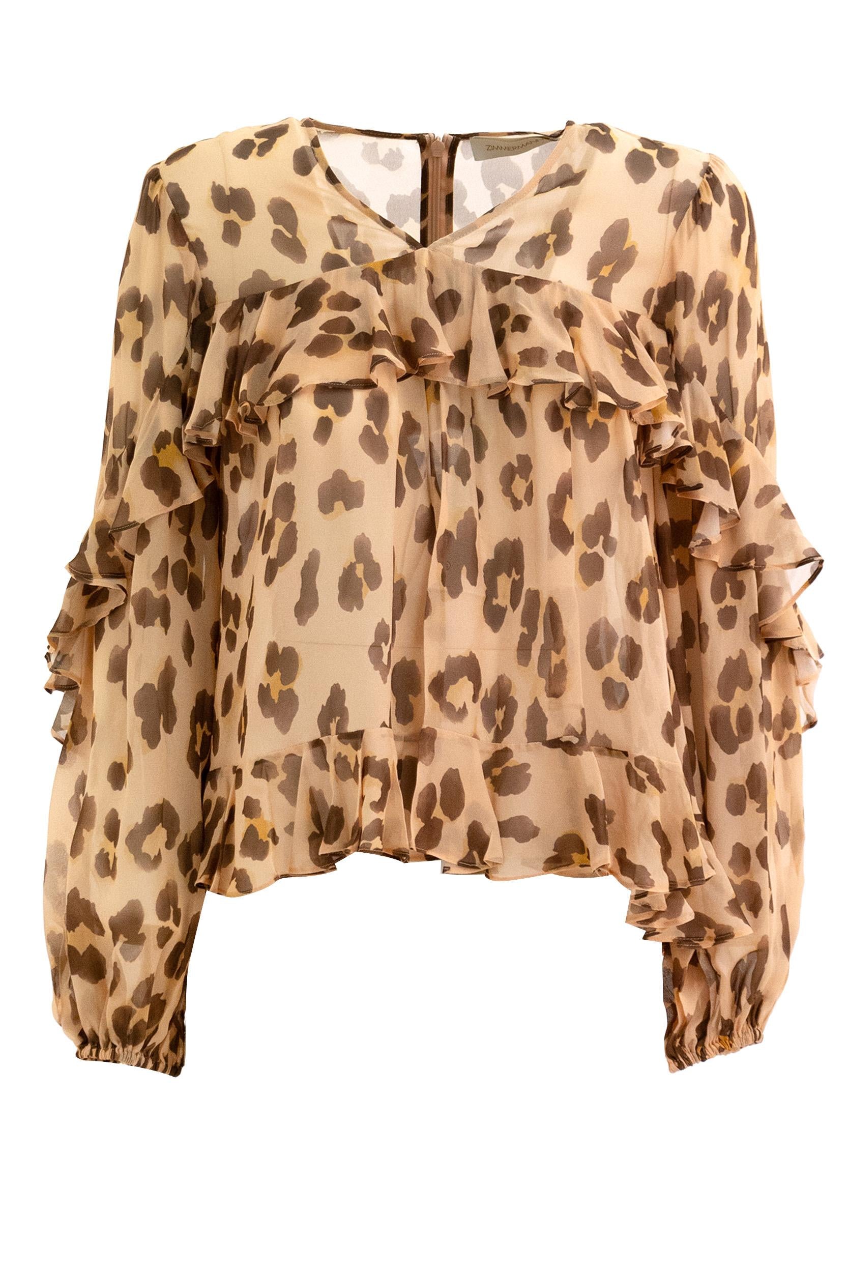 Top<BR/> 3505TS251 PEACH LEOPARD ZIMMERMANN 