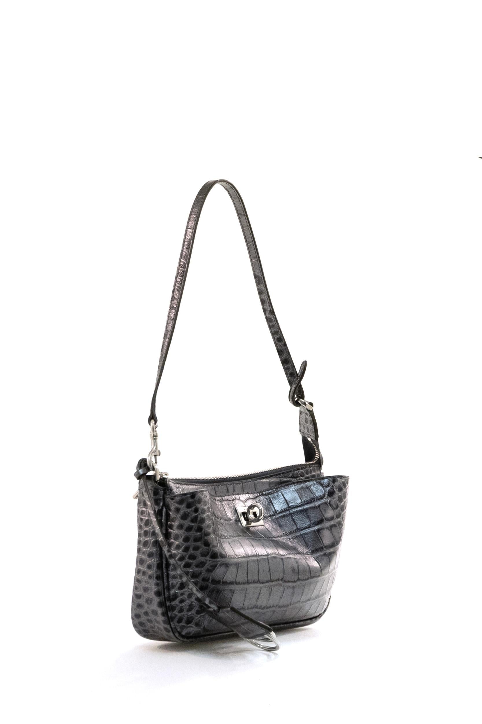 Pochette Rodeo in pelle stampa cocco color platino <BR/> 814111 2AB5M 1015 BALENCIAGA 