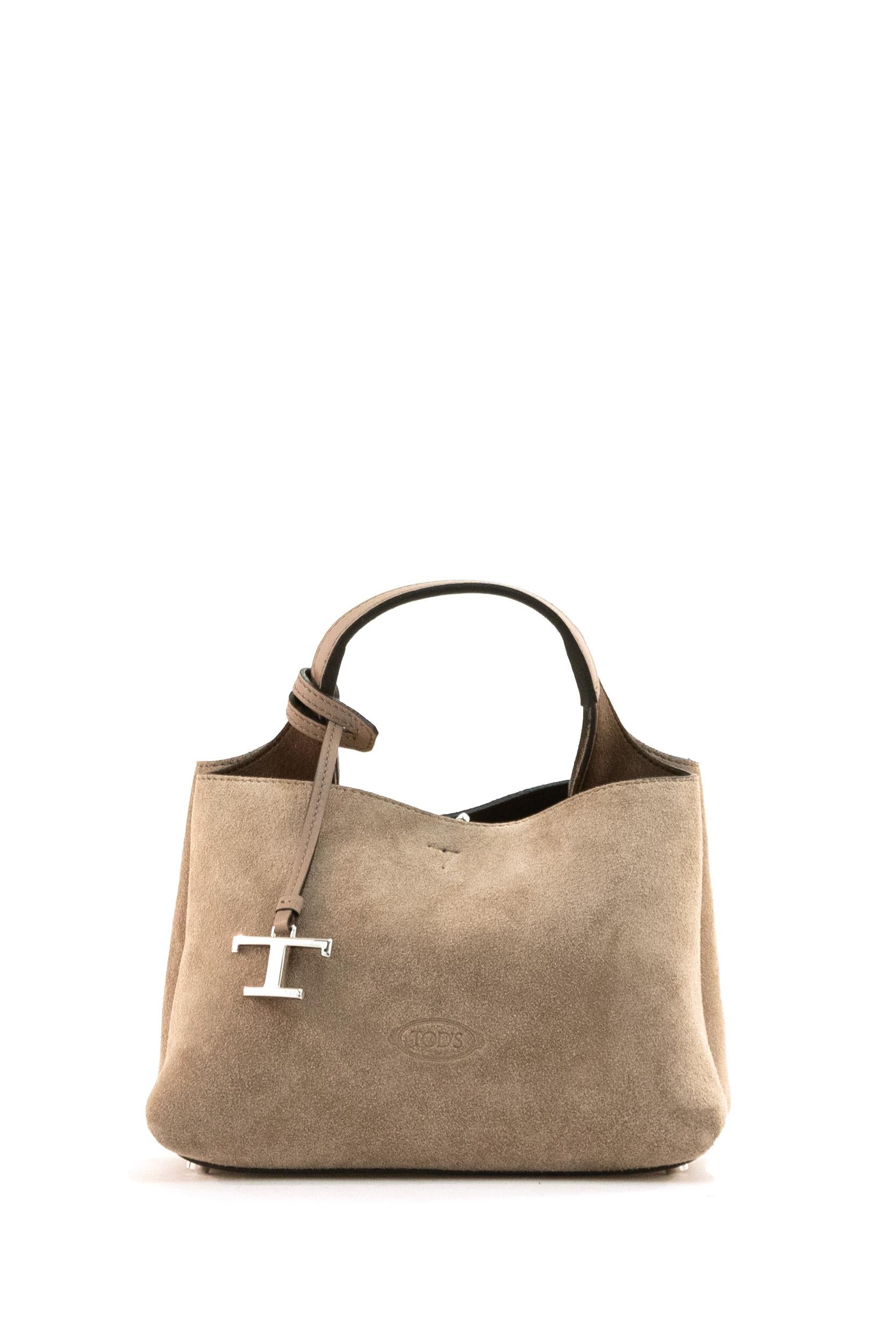 Borsa in suede color tortora<BR/> XBWAPAEL000P3A 5L26 TOD'S 