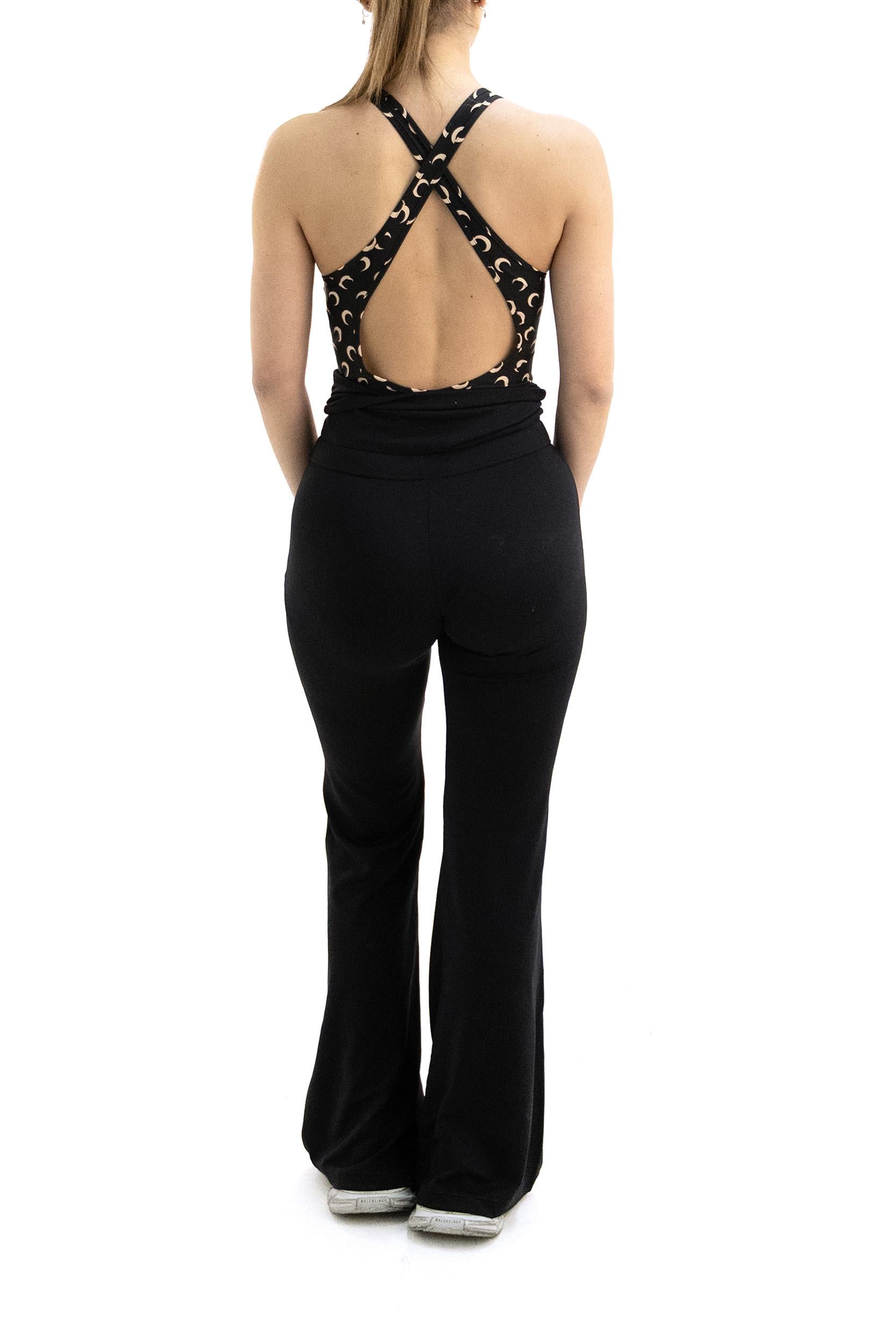 Costume intero con stampa Moon di colore nero e beige<BR/> WSW019A CJER0003 IT99 MARINE SERRE 