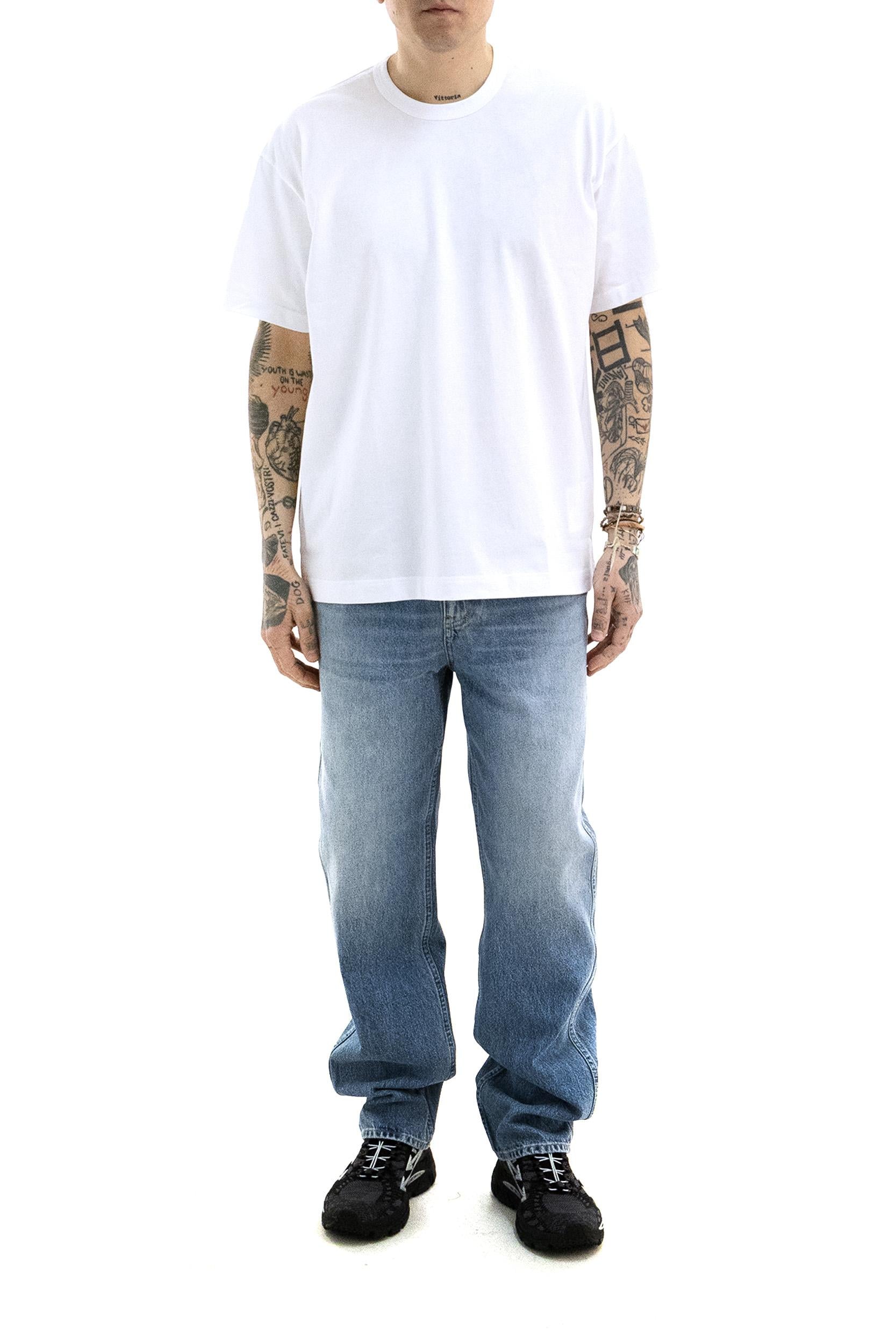T-shirt in cotone di colore bianco<BR/> FQ-T008 3 CDG SHIRT 