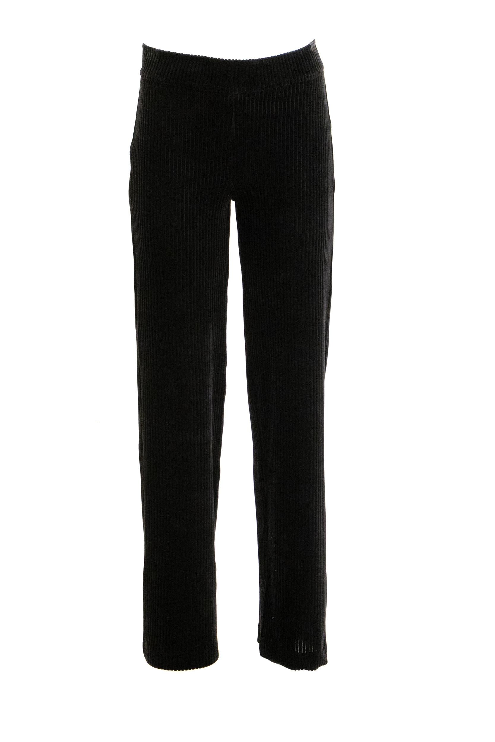 Pantaloni Avenue Montaigne velluto nero<BR/> FLAVIA-F1451 BLACK AVENUE MONTAIGNE 