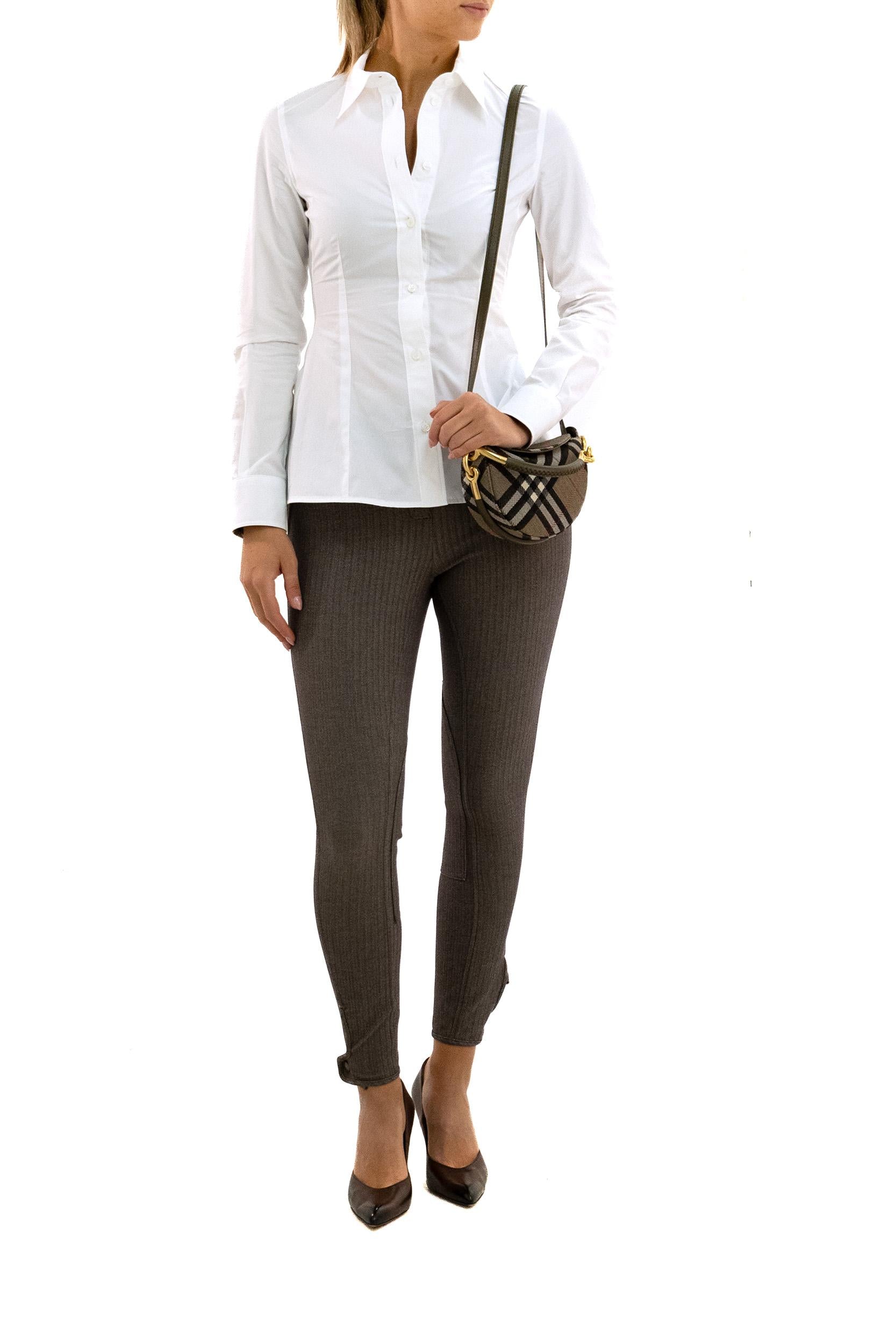 Camicia in cotone di colore bianco<BR/> 8117134 OPTIC WHITE BURBERRY 