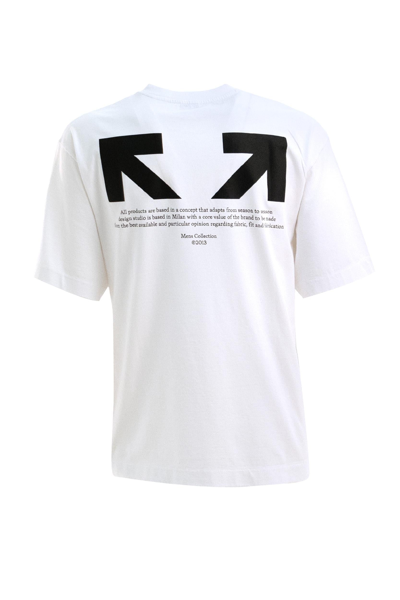 T-shirt Half Arrow<BR/> OMAA120F25JER013 0110 OFF WHITE 