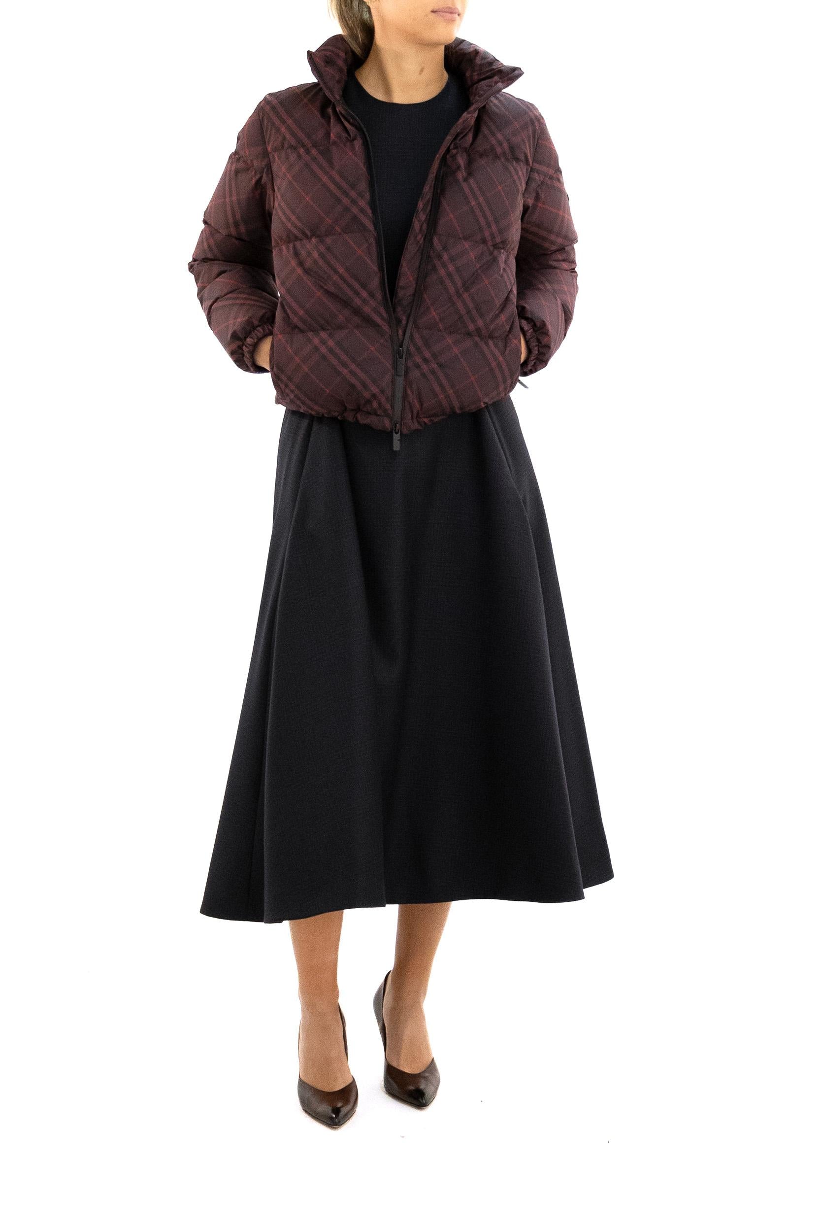 Piumino Ambleside Check color bordeaux<BR/> 8115472 WINE CHECK BURBERRY 