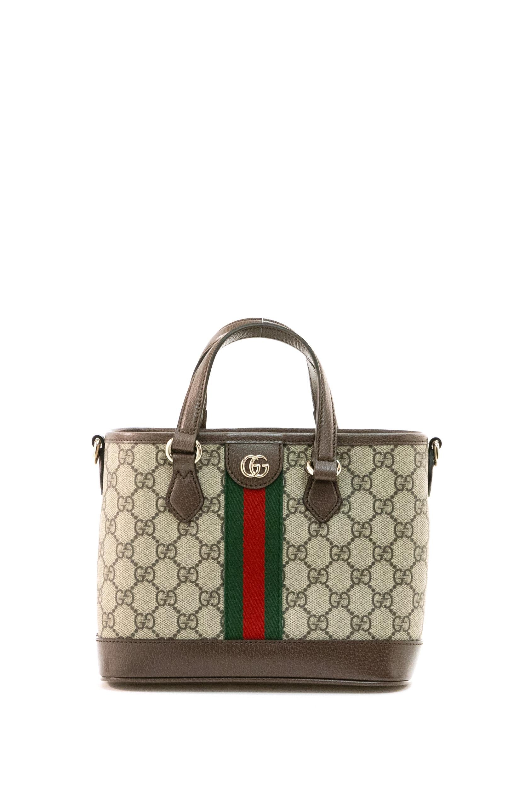 Borsa Ophidia in tessuto GG beige e marrone scuro<BR/> 836848 FAE0J 9867 GUCCI 