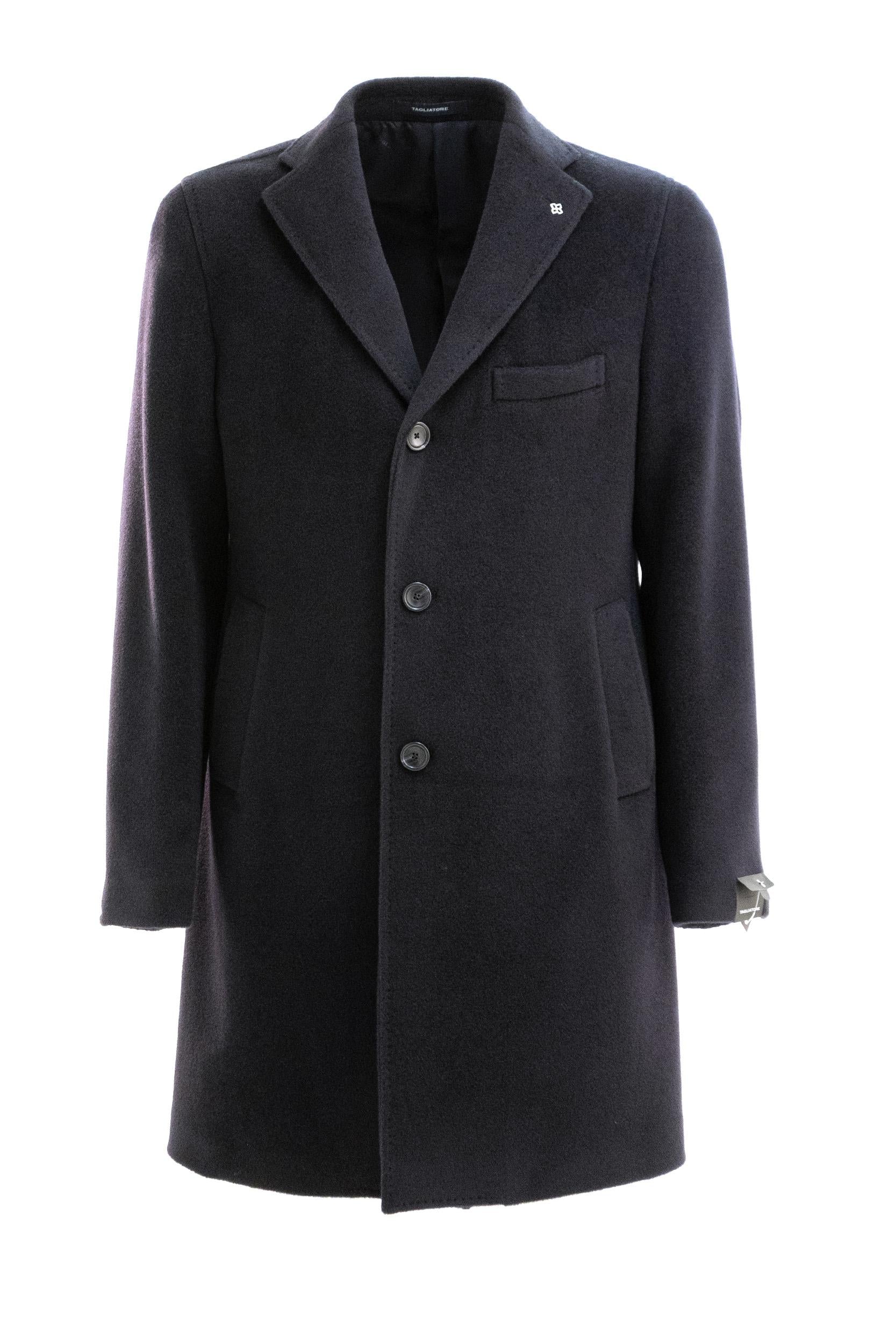 Cappotto monopetto in lana di colore blu scuro<BR/> CFBM13X-E30007U B729 TAGLIATORE 
