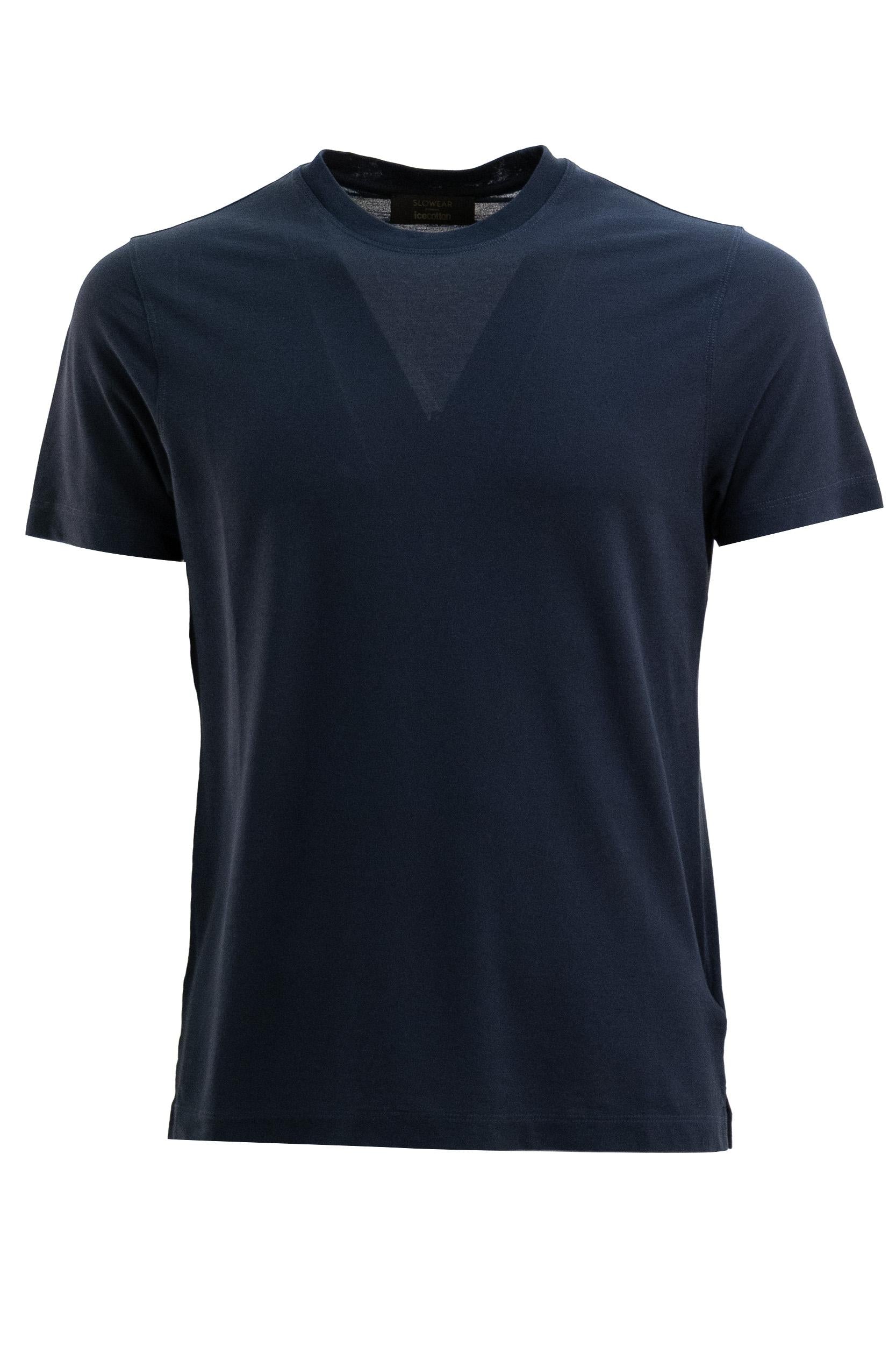 T-shirt in Crêpe di Cotone colore blu<BR/> 815214 ZG380 Z0178 ZANONE 
