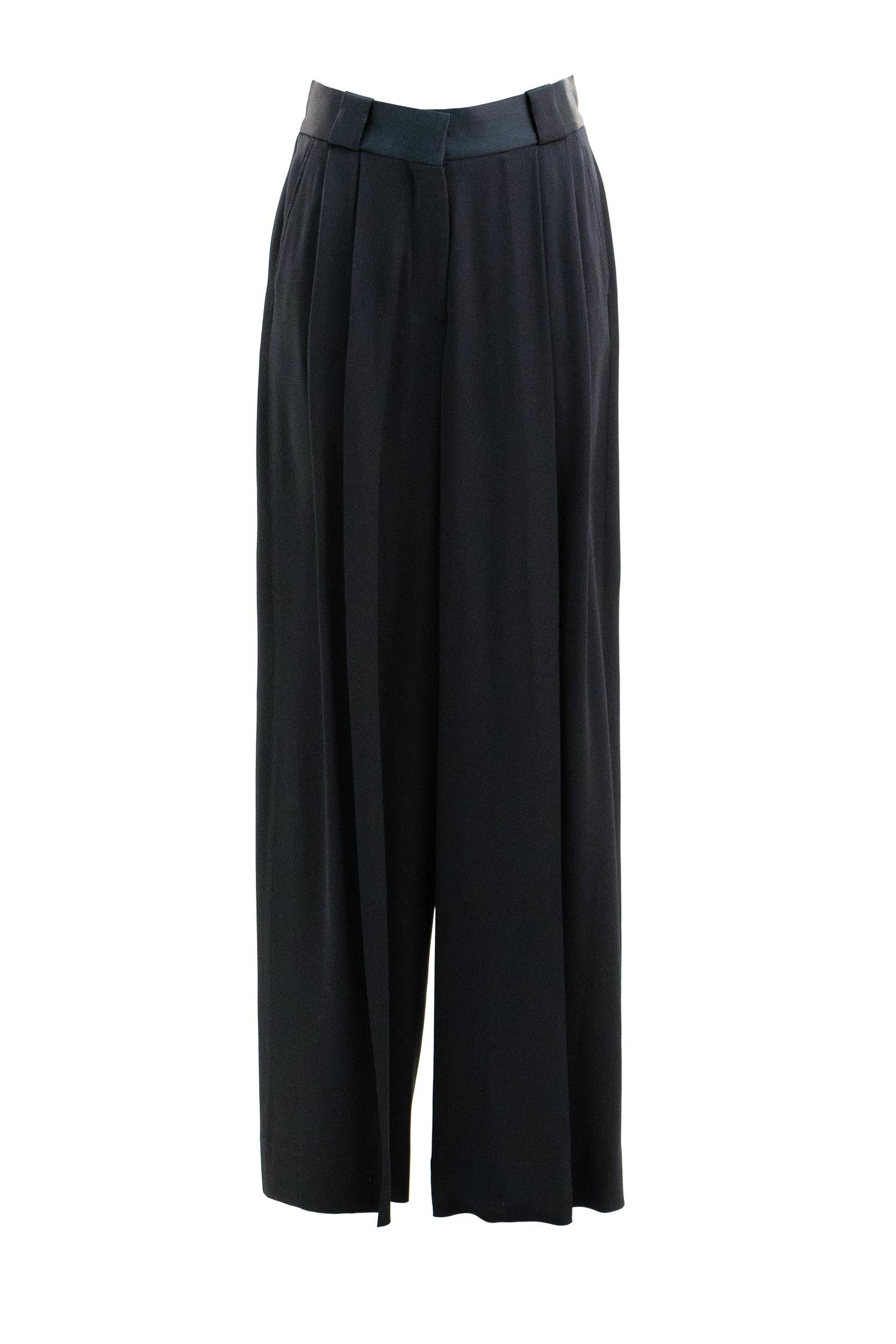 Pantaloni a Palazzo in Satin<BR/> PTLPA01 NO-ESSE 0017 BLAZE' MILANO 