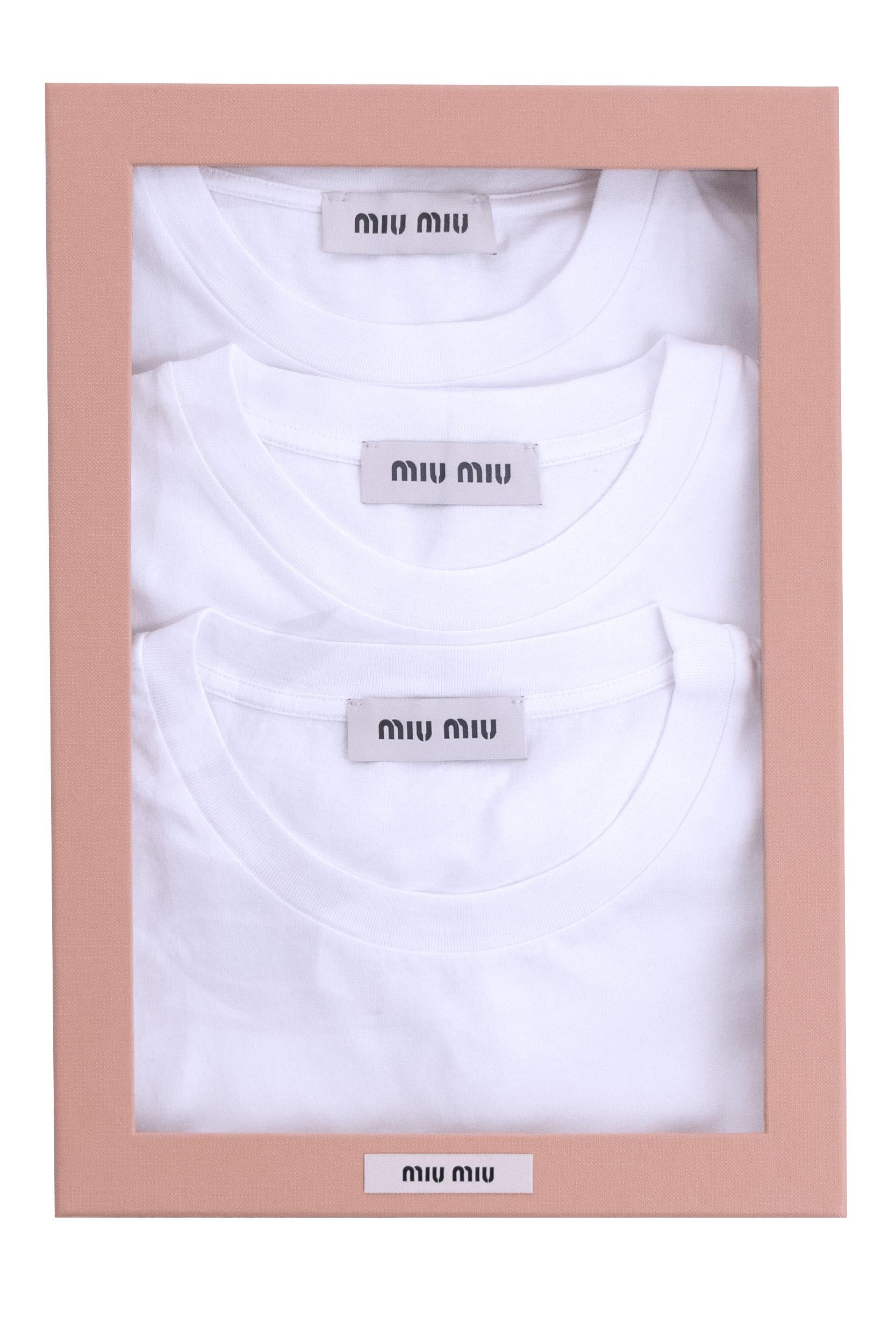 Pack 3 T-shirt<BR/> MJE15 S OOO 17UZ F0UP4 MIU MIU 