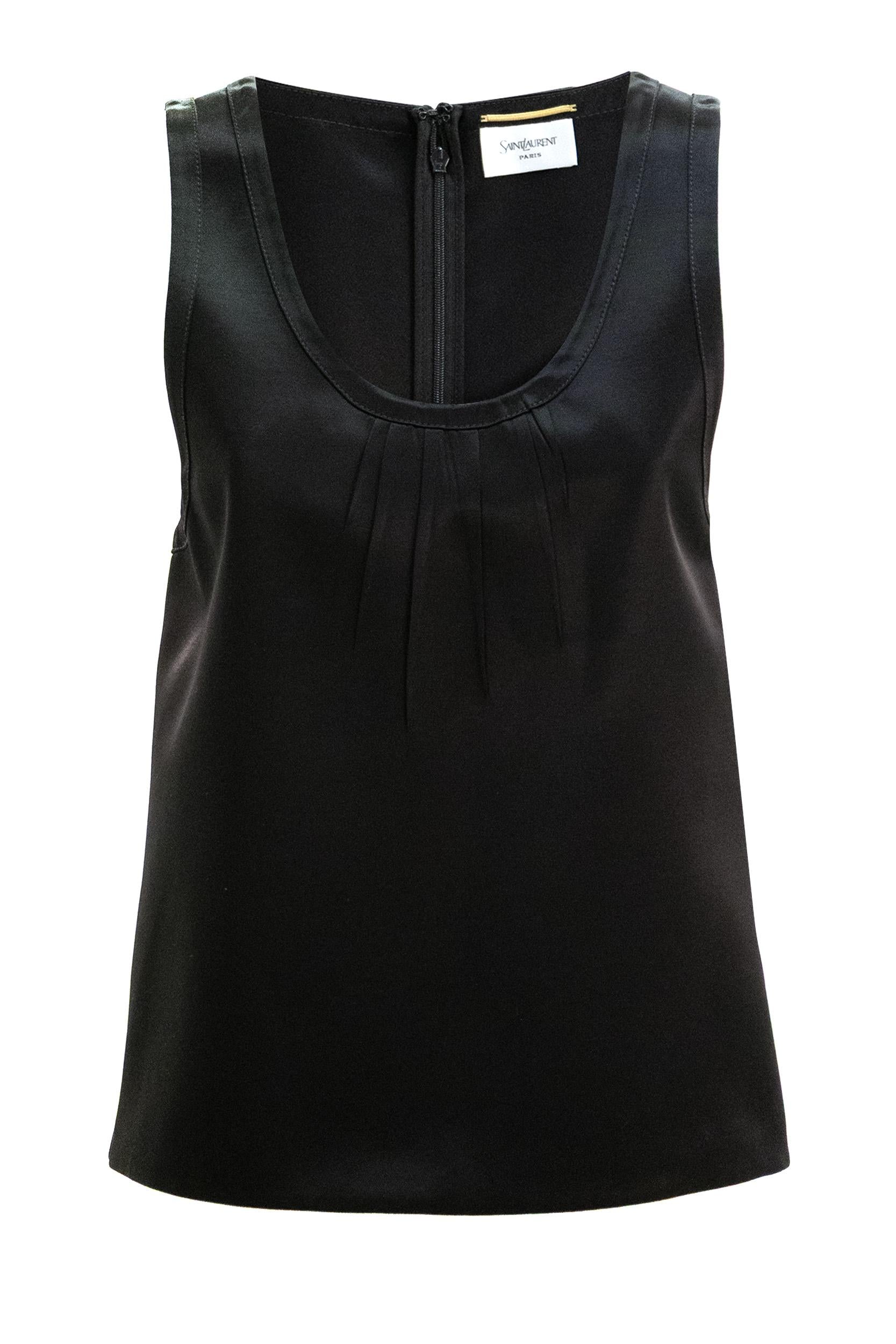 Abito in jersey di cotone a coste di colore nero<BR/> 868288 Y37EC 1000 SAINT LAURENT 