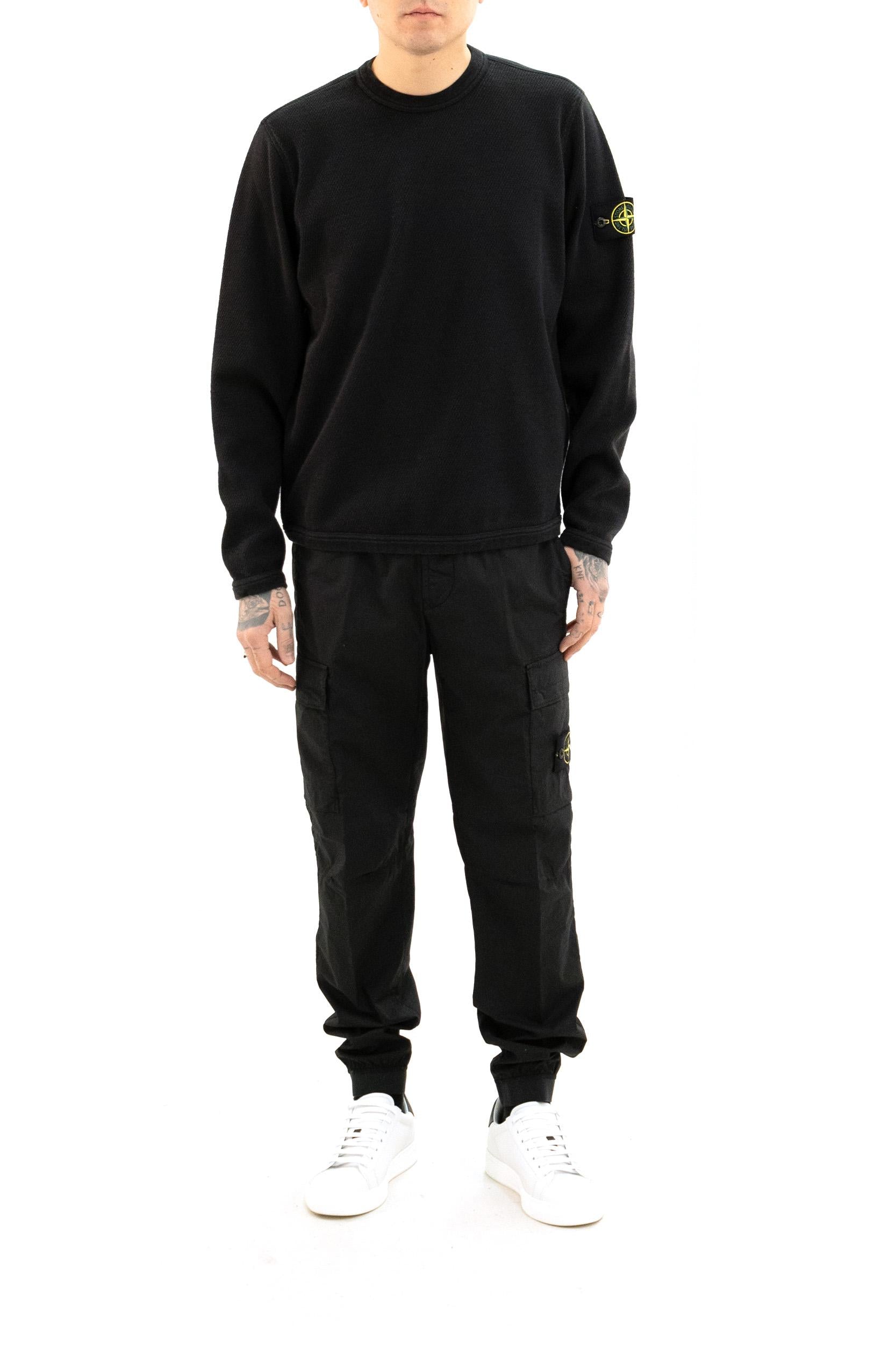 Felpa Girocollo in Cotone<BR/> L1S156100011 S0297 V0029 STONE ISLAND 