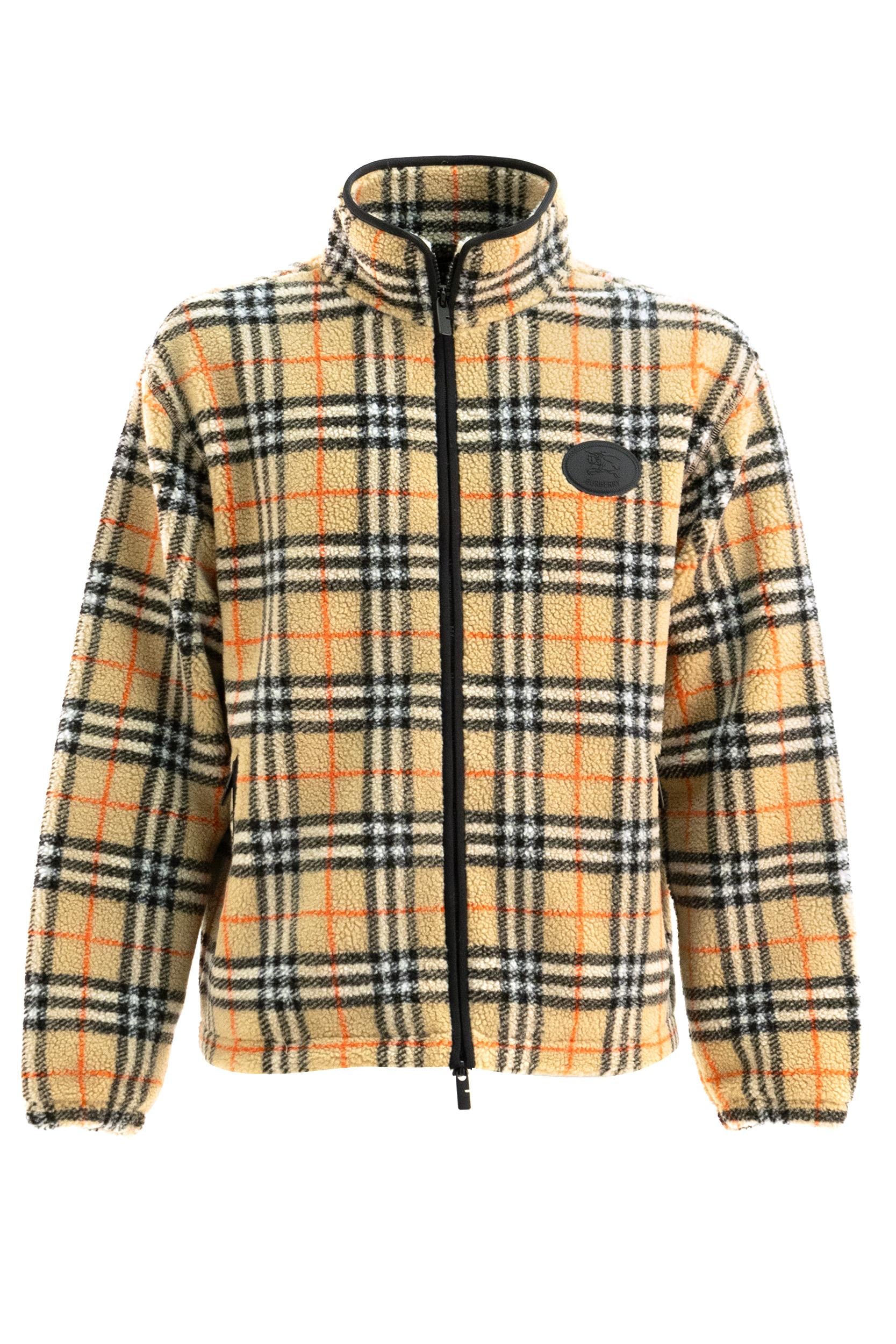 Pile in misto cashmere e lana Check<BR/> 8122501 SANDCHECK BURBERRY 