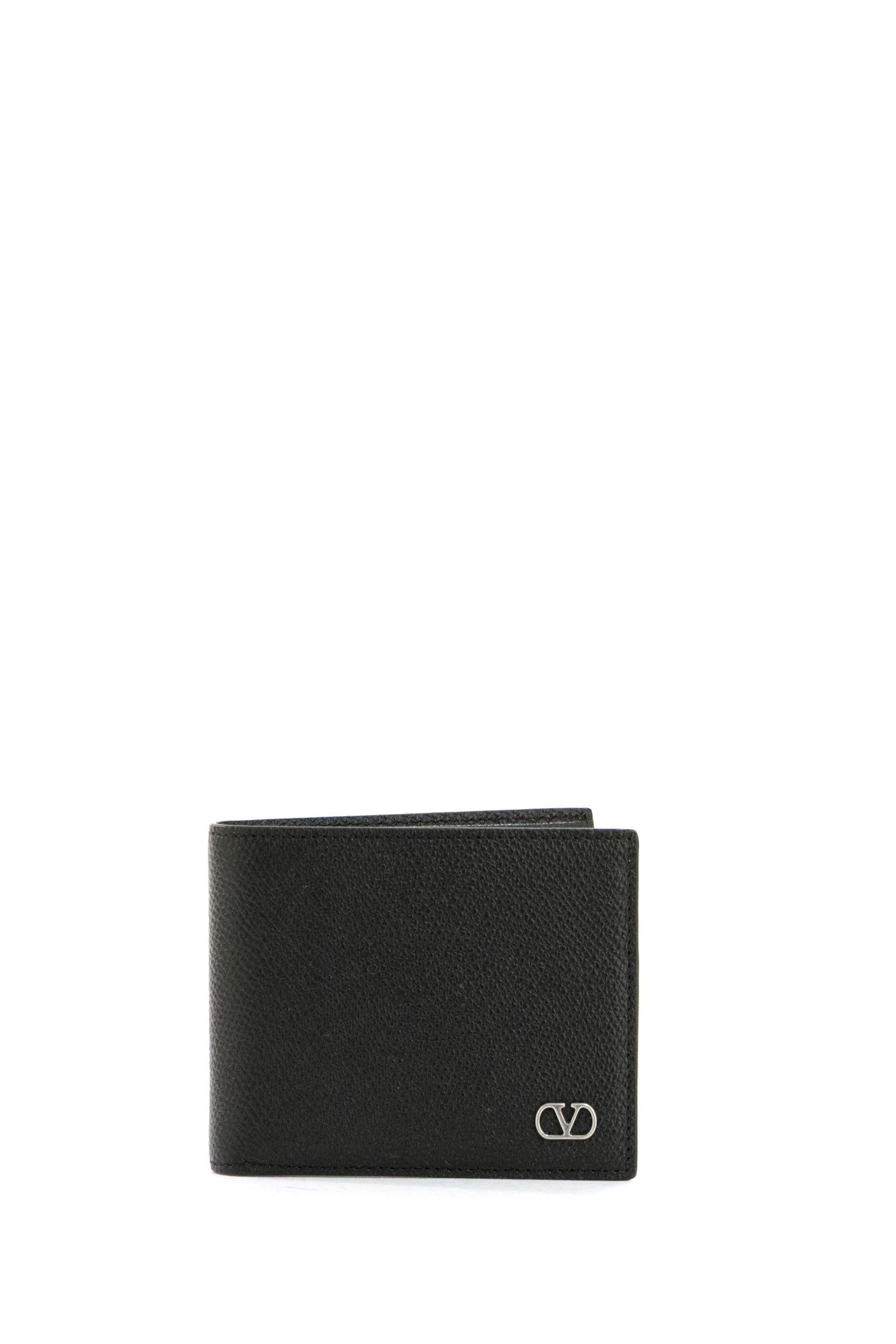 Portafoglio VLogo Signature in Vitello Granato di colore nero<BR/> 9Y2P0AP3UAG 0NO VALENTINO GARAVANI 