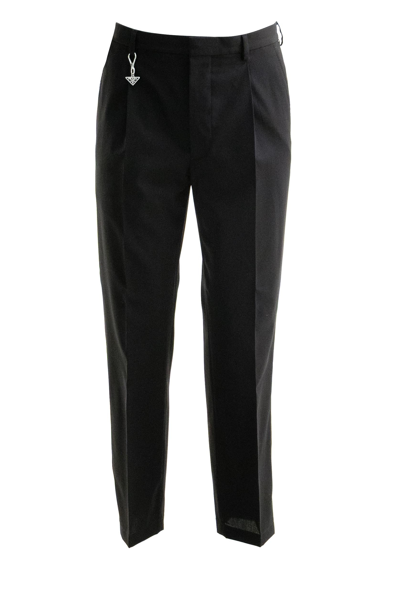 Pantaloni in cotone di colore nero<BR/> UP0419 S OOO 19AM F0002 PRADA 