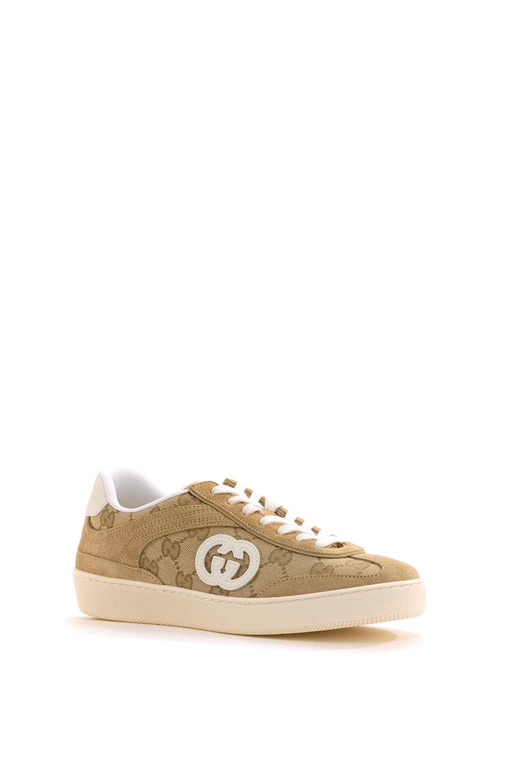 GUCCI Sneakers G75 tessuto beige e marrone<BR/> 849465 AAEKX 9574 GUCCI 