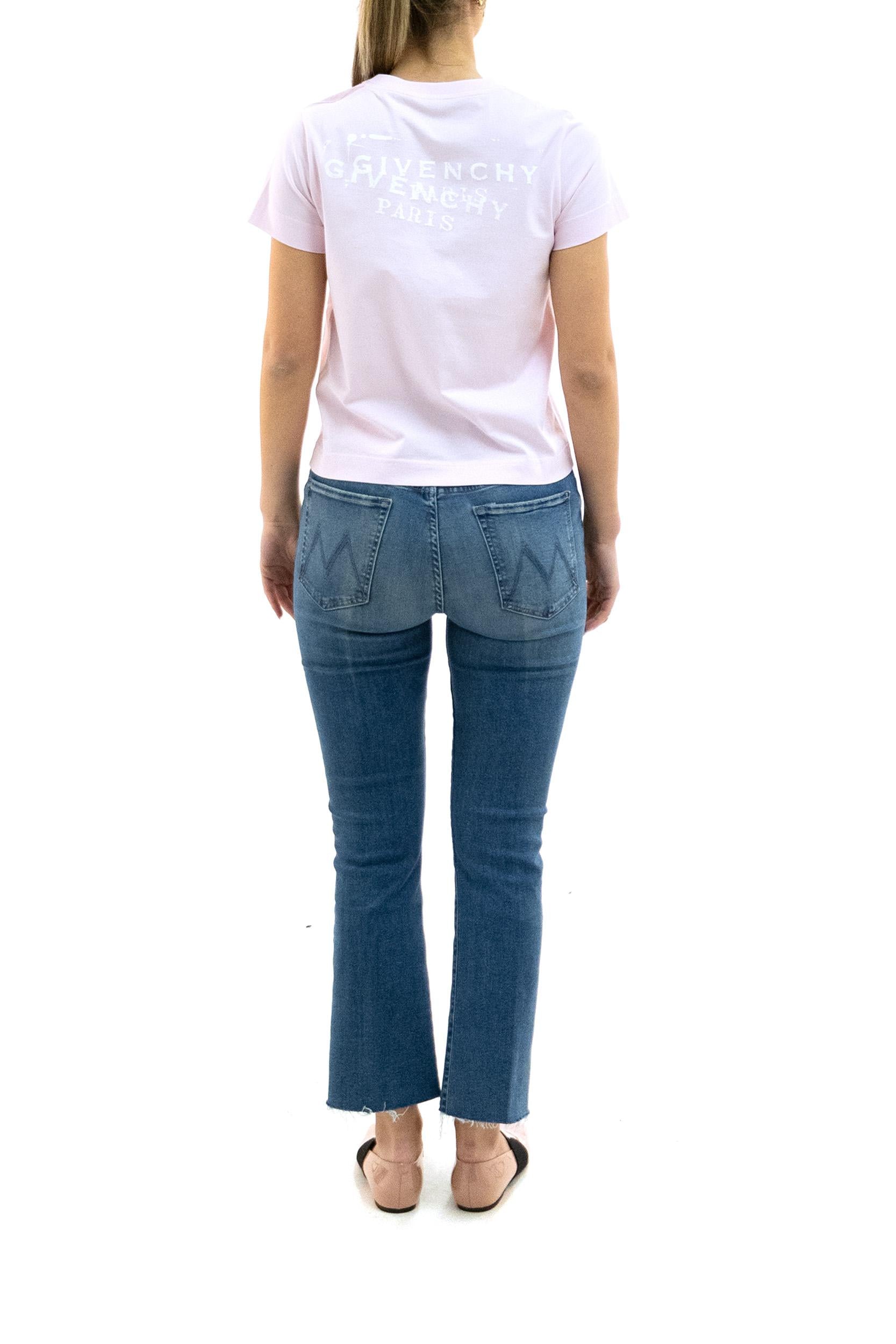 T-shirt in cotone di colore rosa<BR/> BW70FJP7A7 681 GIVENCHY 