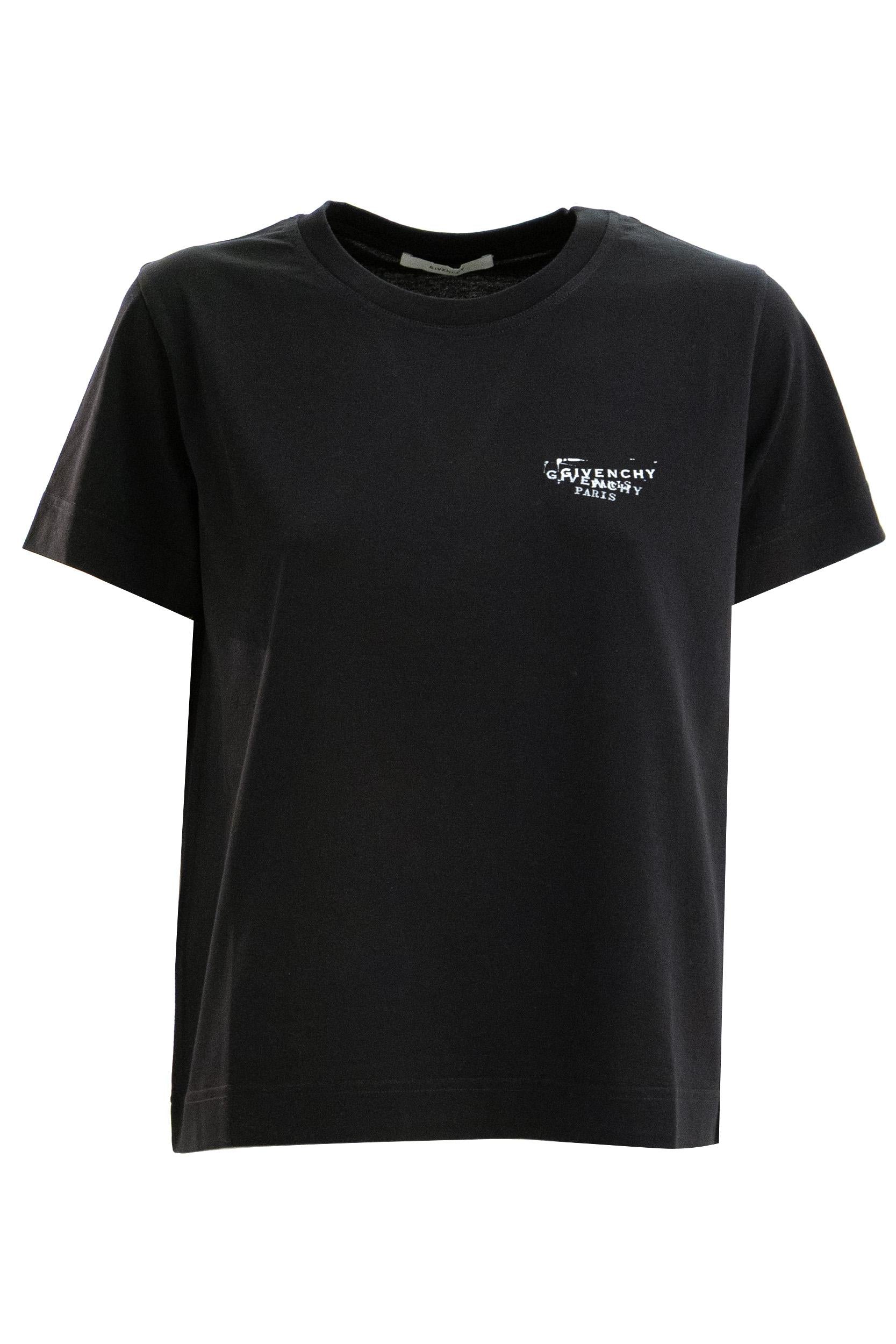 T-shirt in Cotone con stampa Givenchy Stamp<BR/> BW70FJP7A7 001 GIVENCHY 