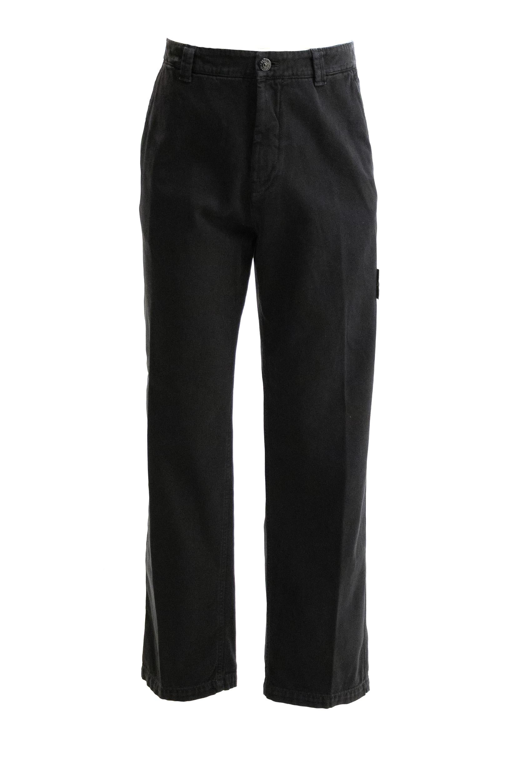 Pantaloni loose in cotone di colore nero<BR/> K2S153100008 S0184 V0129 STONE ISLAND 