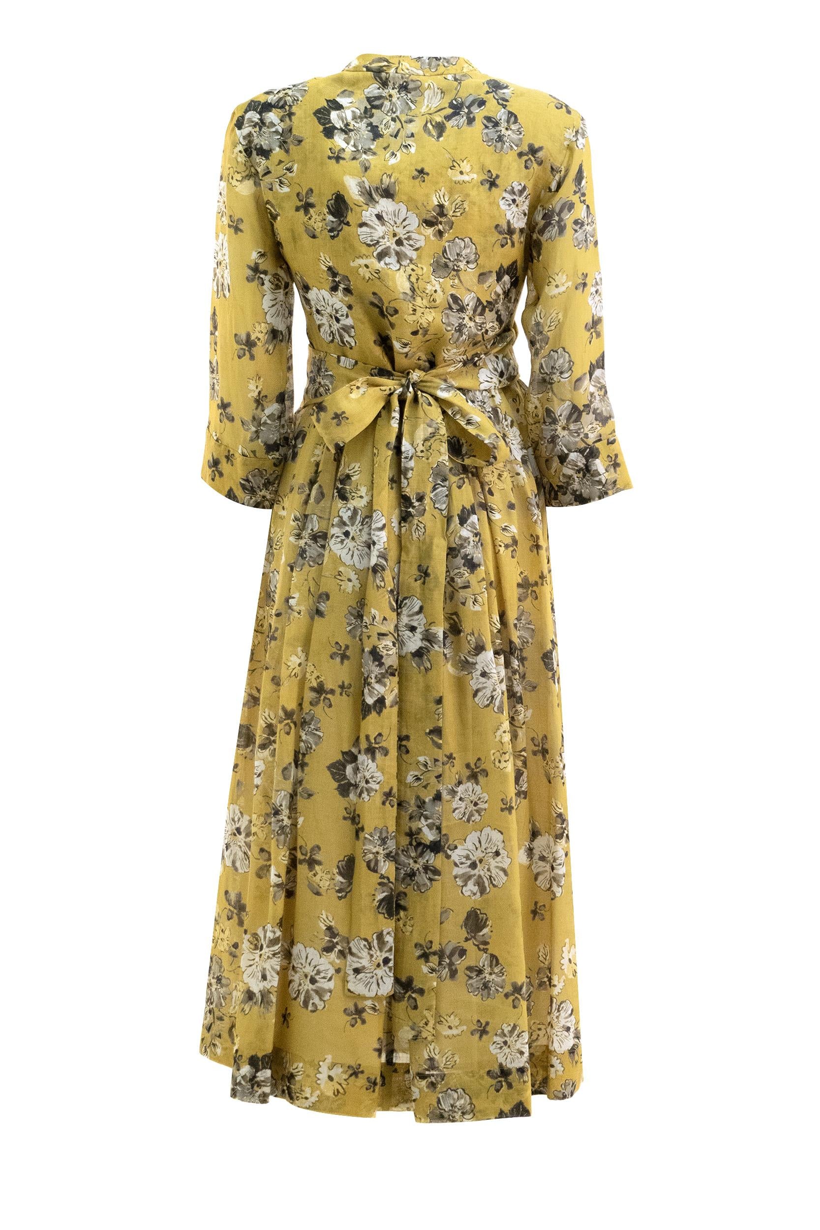 Abito in tela ramiè color ocra <BR/> SMMESTREMO 010 S MAX MARA 