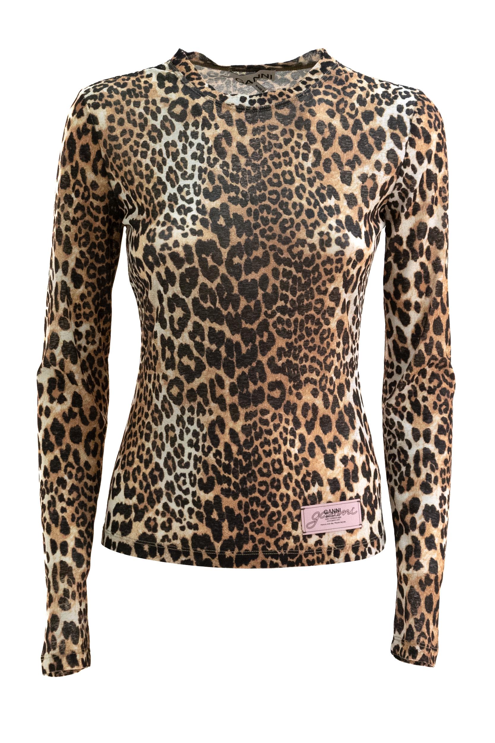 Top leopardato T4208 943 GANNI 