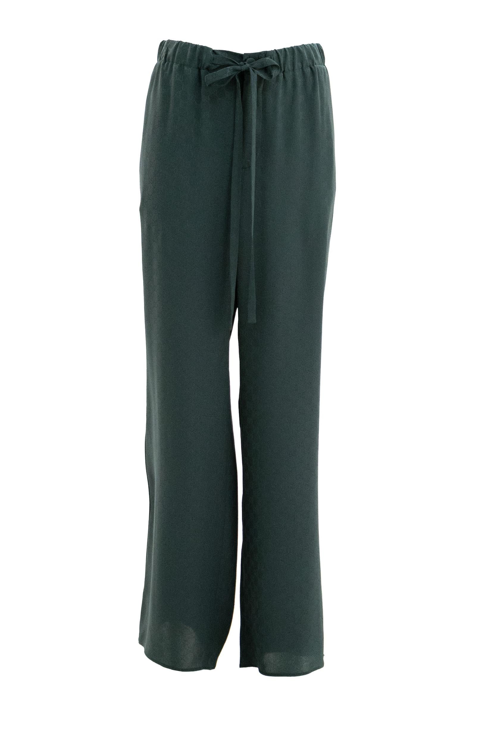 Pantaloni da jogging in seta GG jacquard color verde<BR/> 848565 Z7AZH 3514 GUCCI 