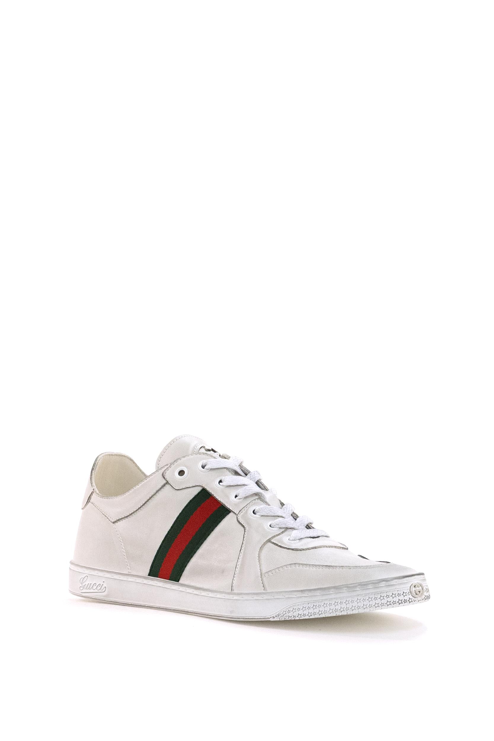 Sneaker Bassa in Pelle Stretch<BR/> 864140 AAGFF 9099 GUCCI 