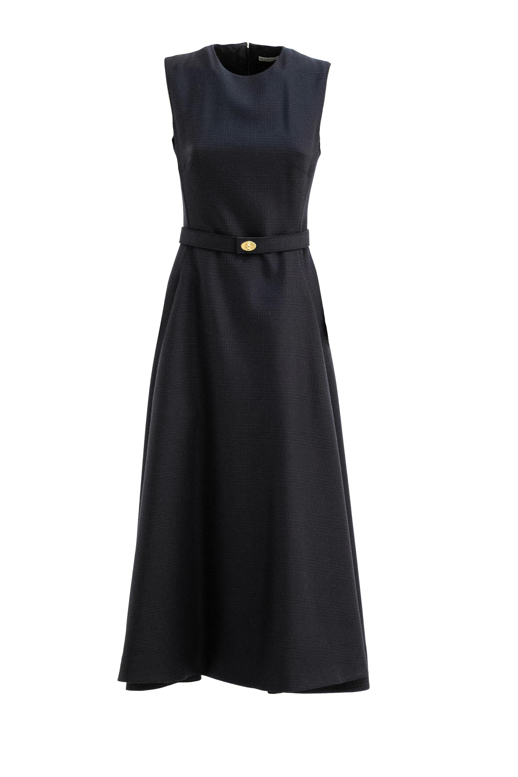 Abito in lana Check color blu<BR/> 8115995 TARMAC PEWTER BURBERRY 
