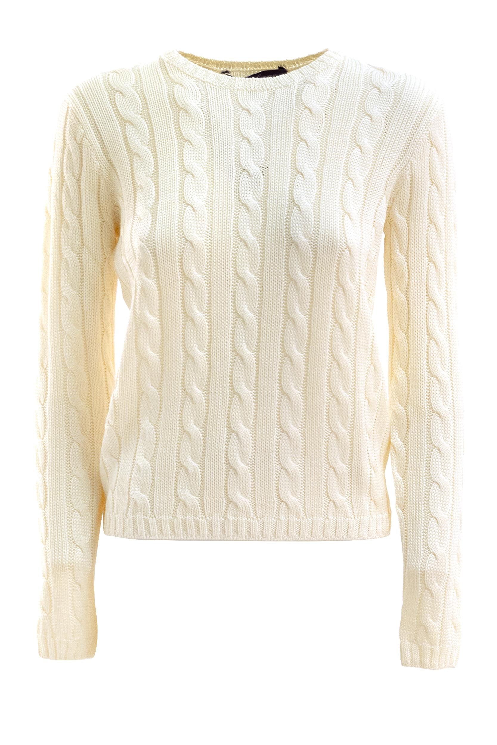 Pullover in Seta Crema<BR/> 290900054006 CREAM RALPH LAUREN 