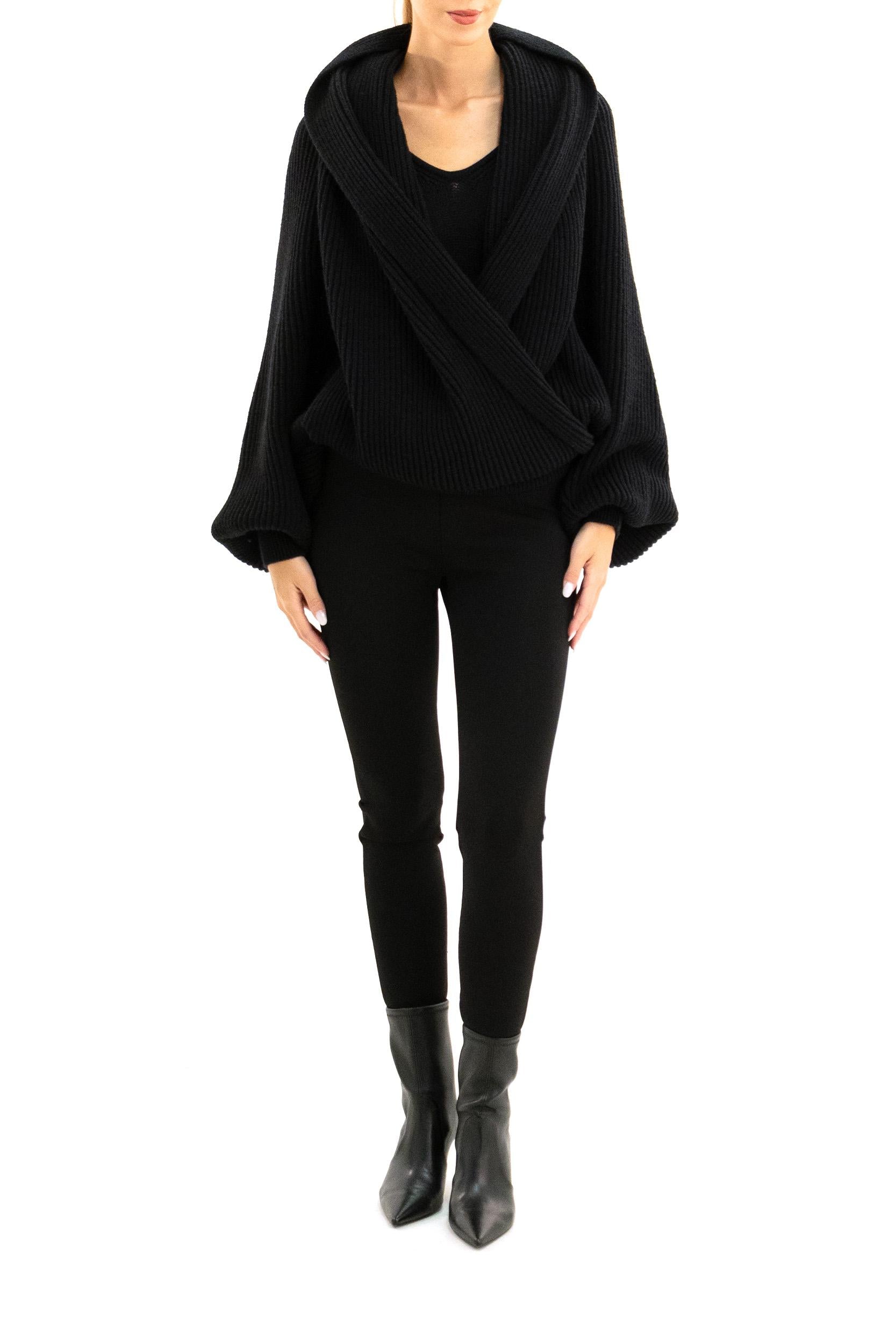 BALMAIN pullover in lana a coste nero<BR/> FF0KJ055KJ01 0PA BALMAIN 