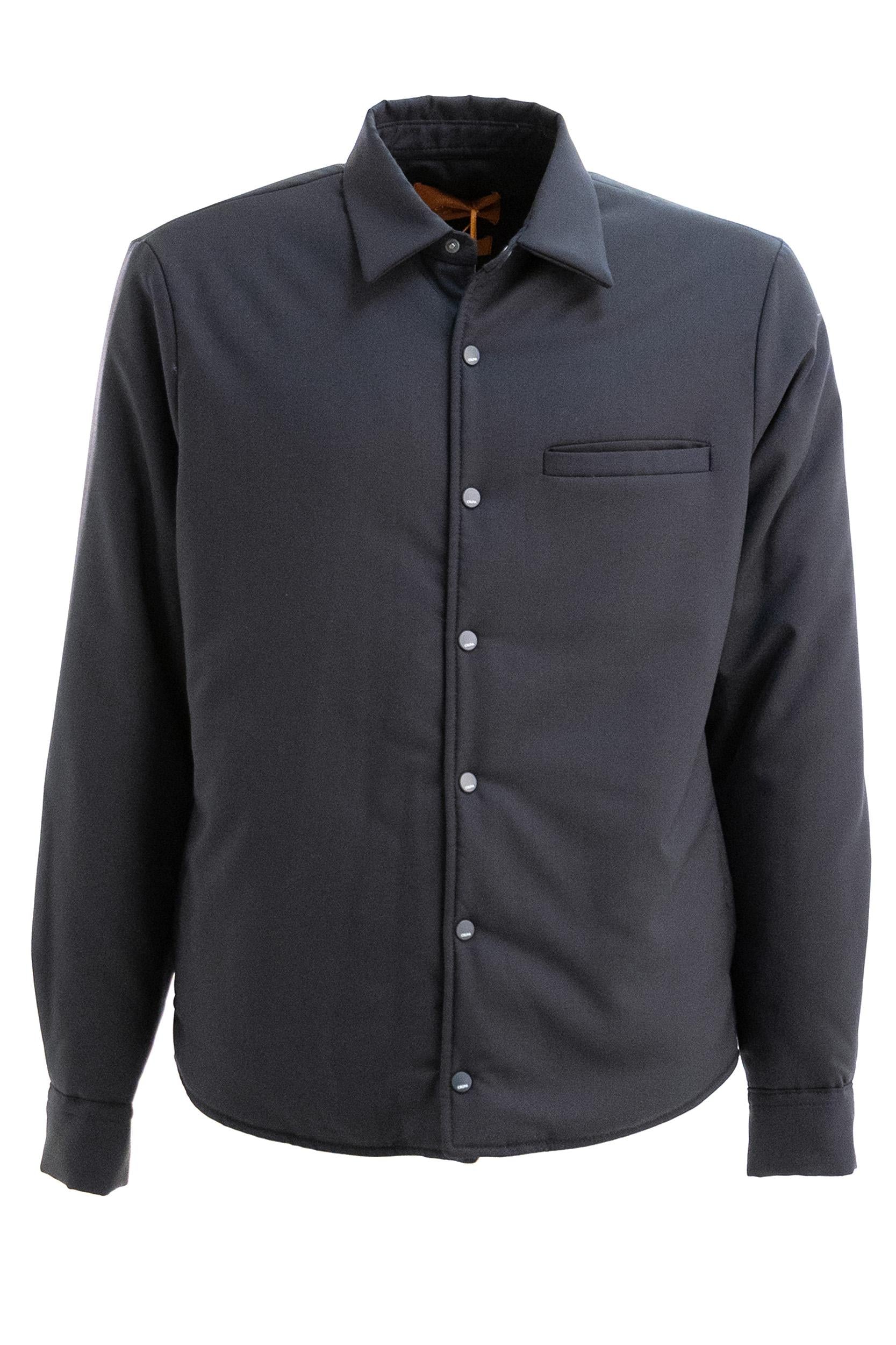 Overshirt in lana di colore blu<BR/> S.M03.GRENOBLE 1627 511 CRUNA 