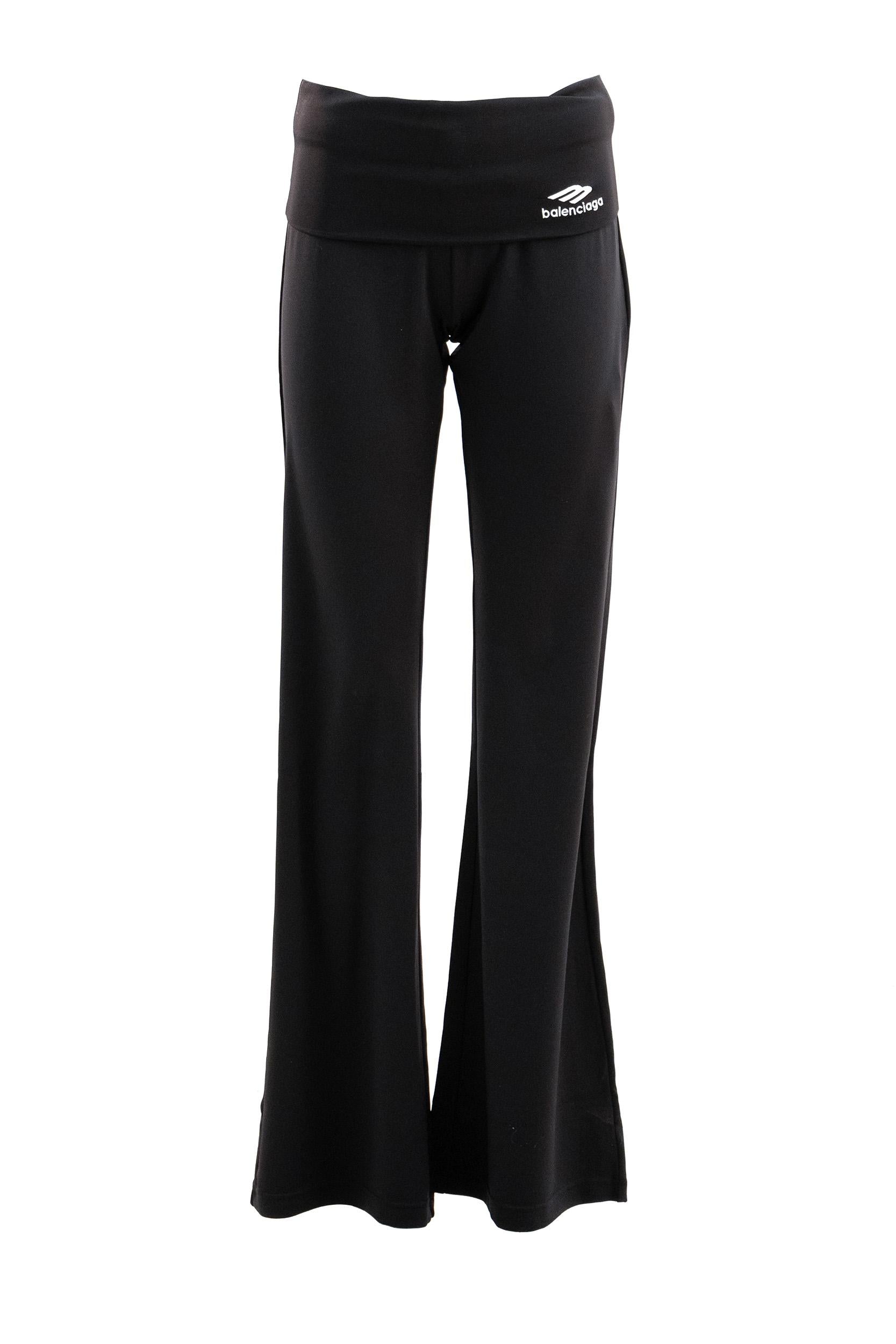 Leggings Foldover 3B Sports Icon in tessuto dry fit jockey di colore nero <BR/> 855395 TTVK3 9034 BALENCIAGA 