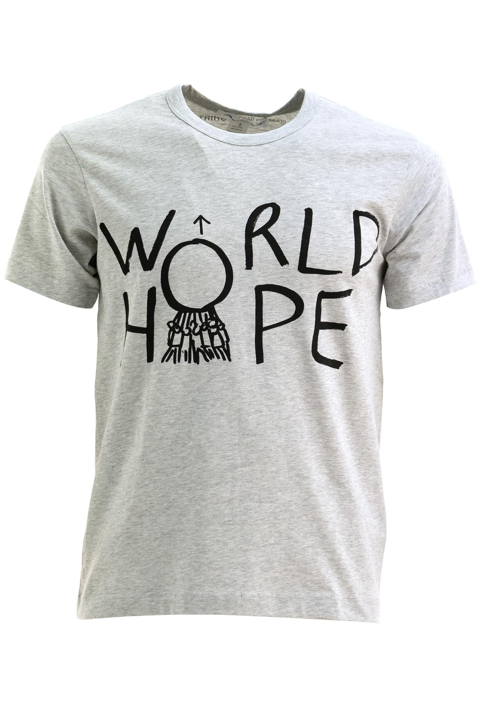 T-shirt in cotone di colore grigio<BR/> FQ-T004 1 CDG SHIRT 