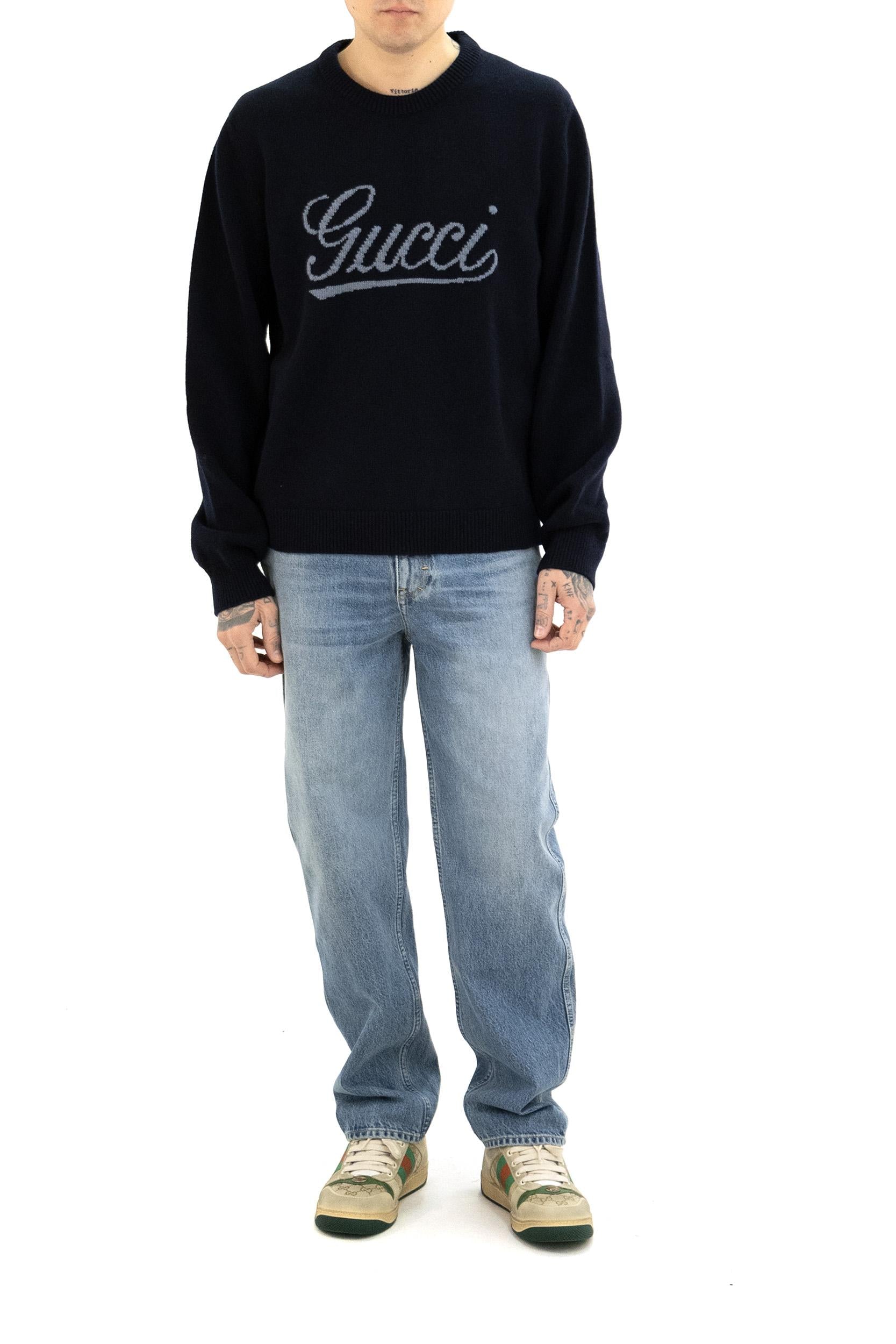 Maglione in Lana con Intarsio<BR/> 795347 XKD74 4071 GUCCI 