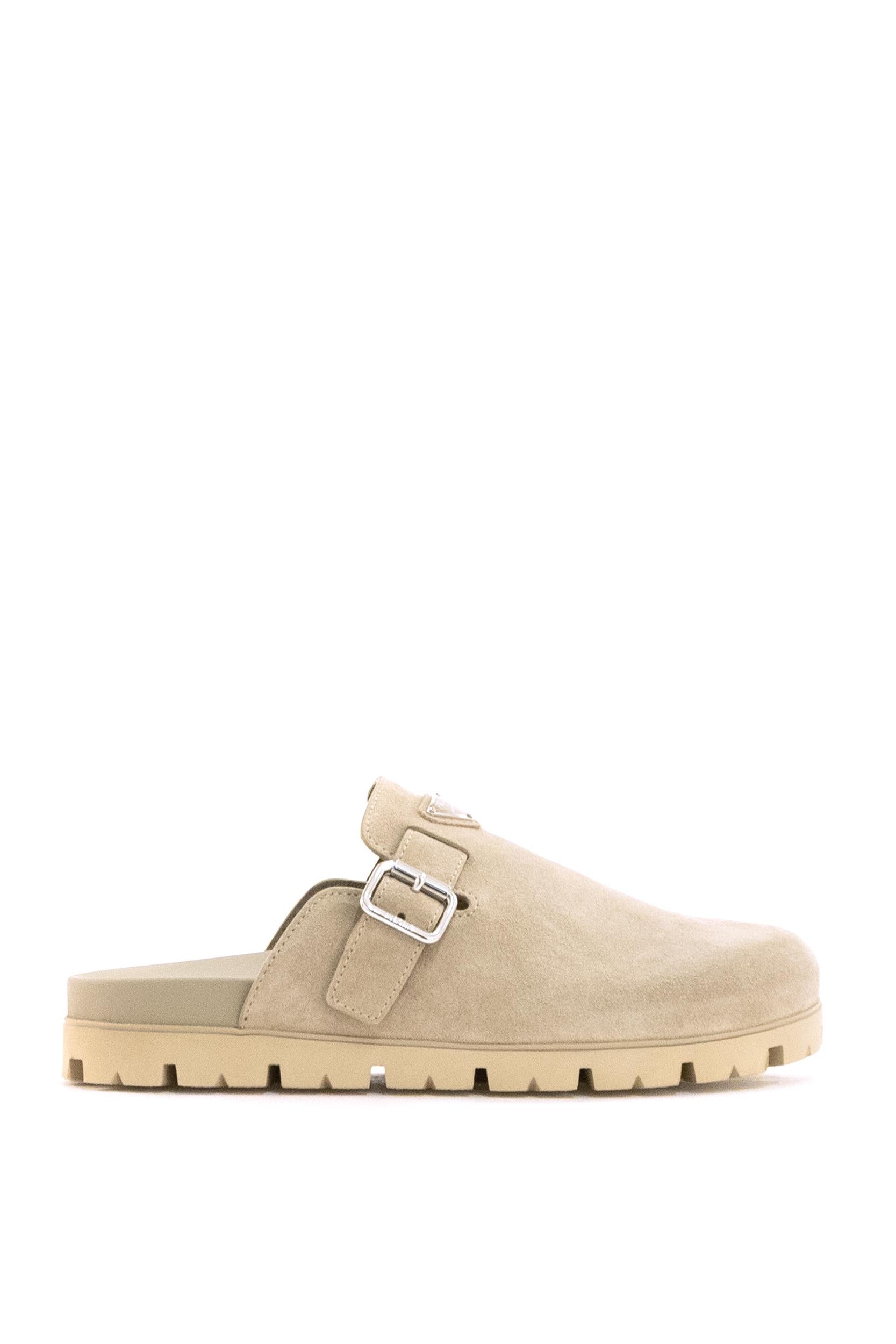 Mules in suede color beige<BR/> 2S3003 F G000 054 F0F24 PRADA 