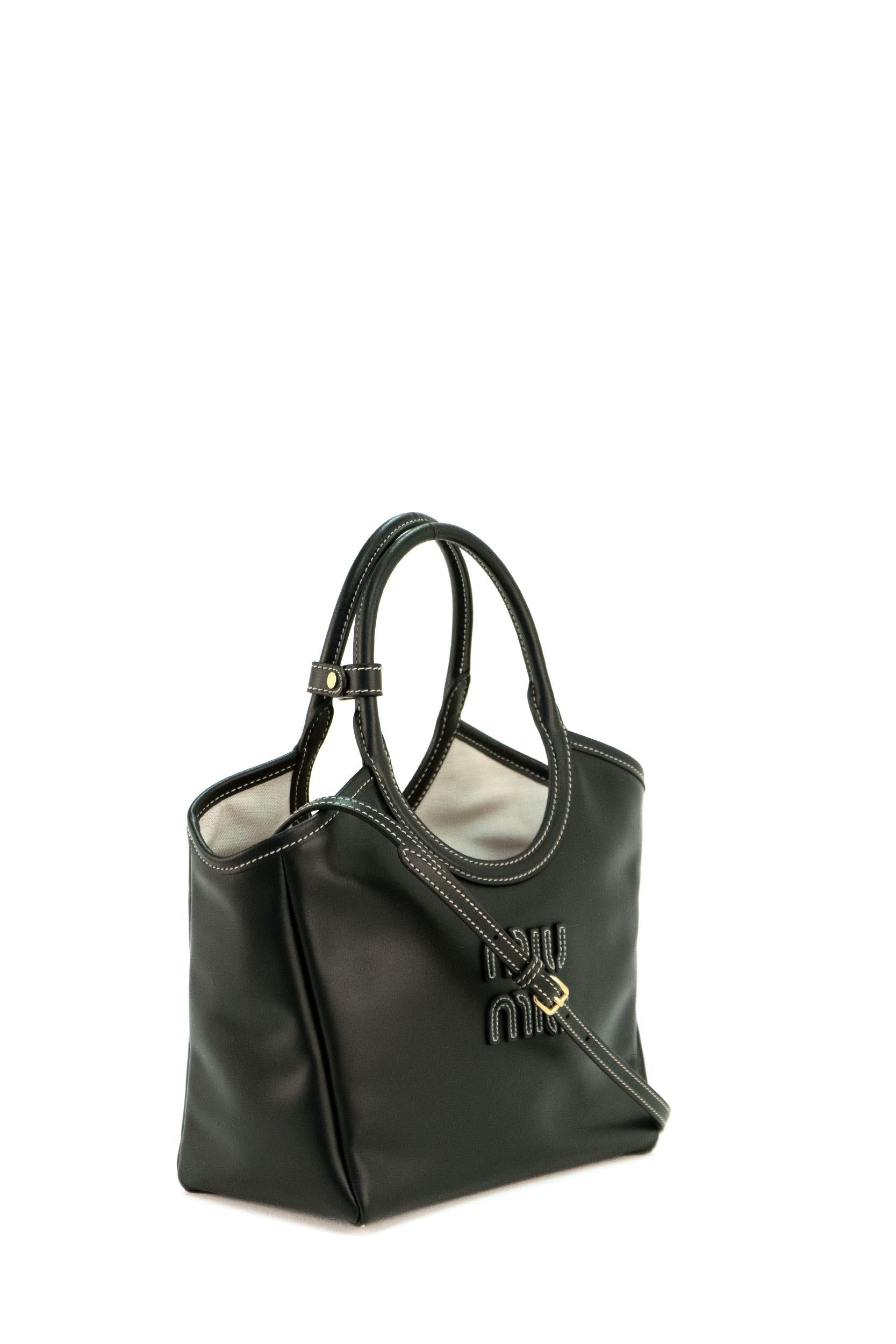 MIU MIU Borsa Ivy nera con impunture 5BA284 V OON 2CRW F0002 MIU MIU 