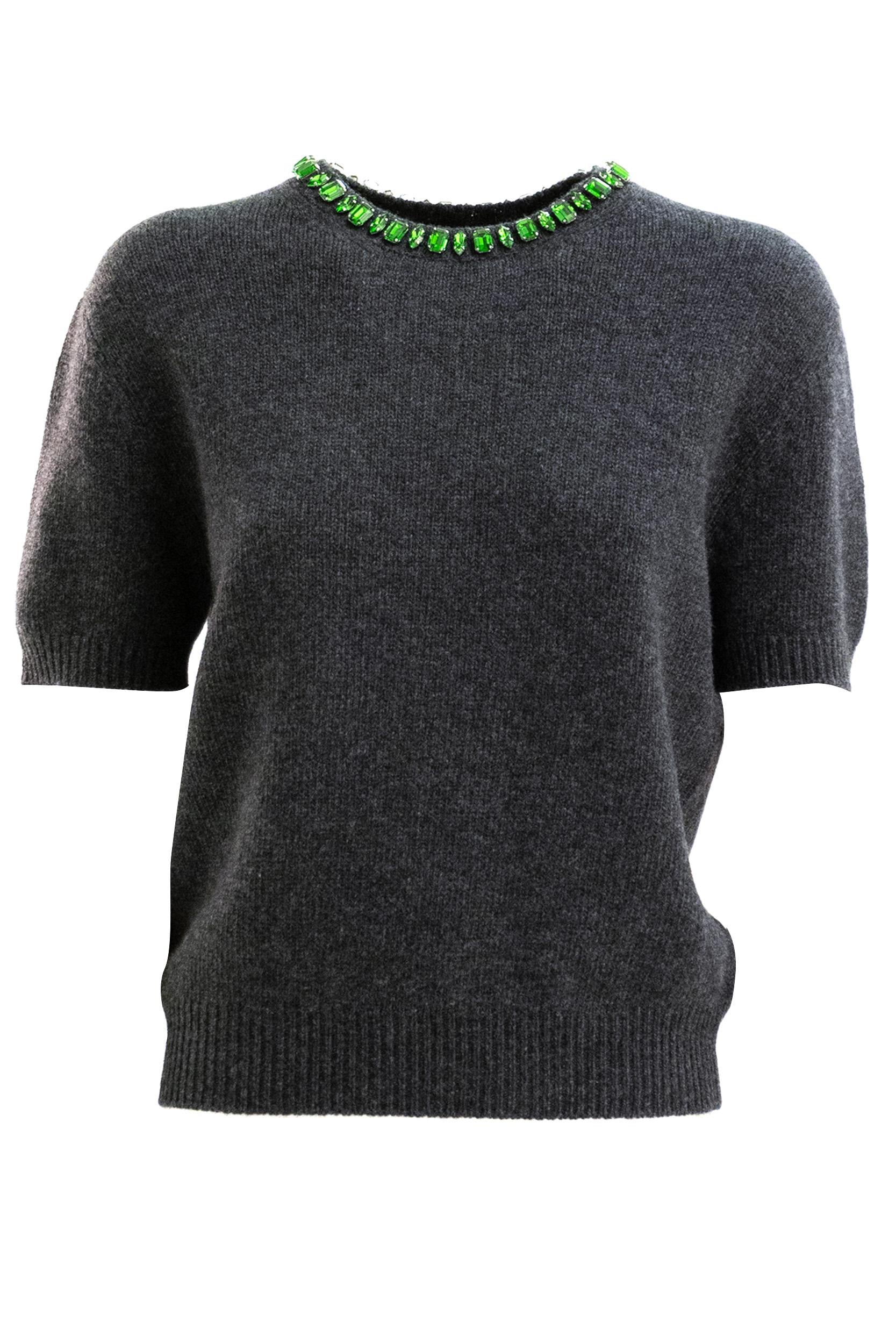 Pullover in in lana e cashmere di colore grigio<BR/> P24V2B S OOO 18M6 F0308 PRADA 