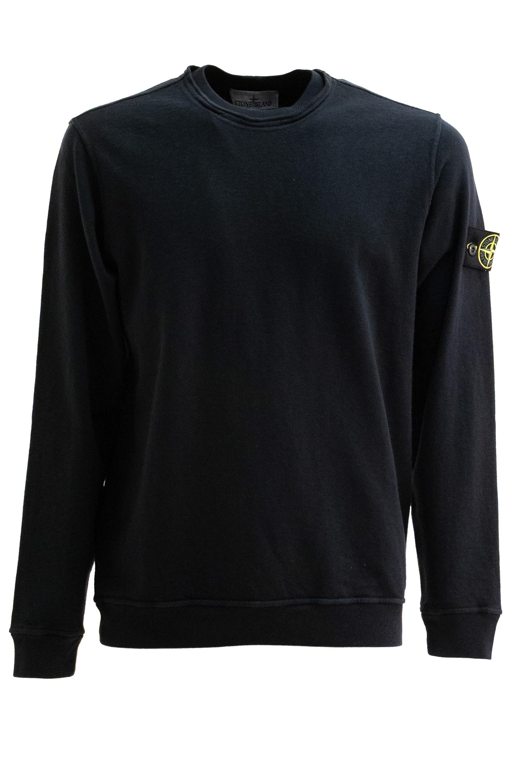 Felpa Girocollo in Cotone Malfilé<BR/> L1S156100034 S0060 V0020 STONE ISLAND 