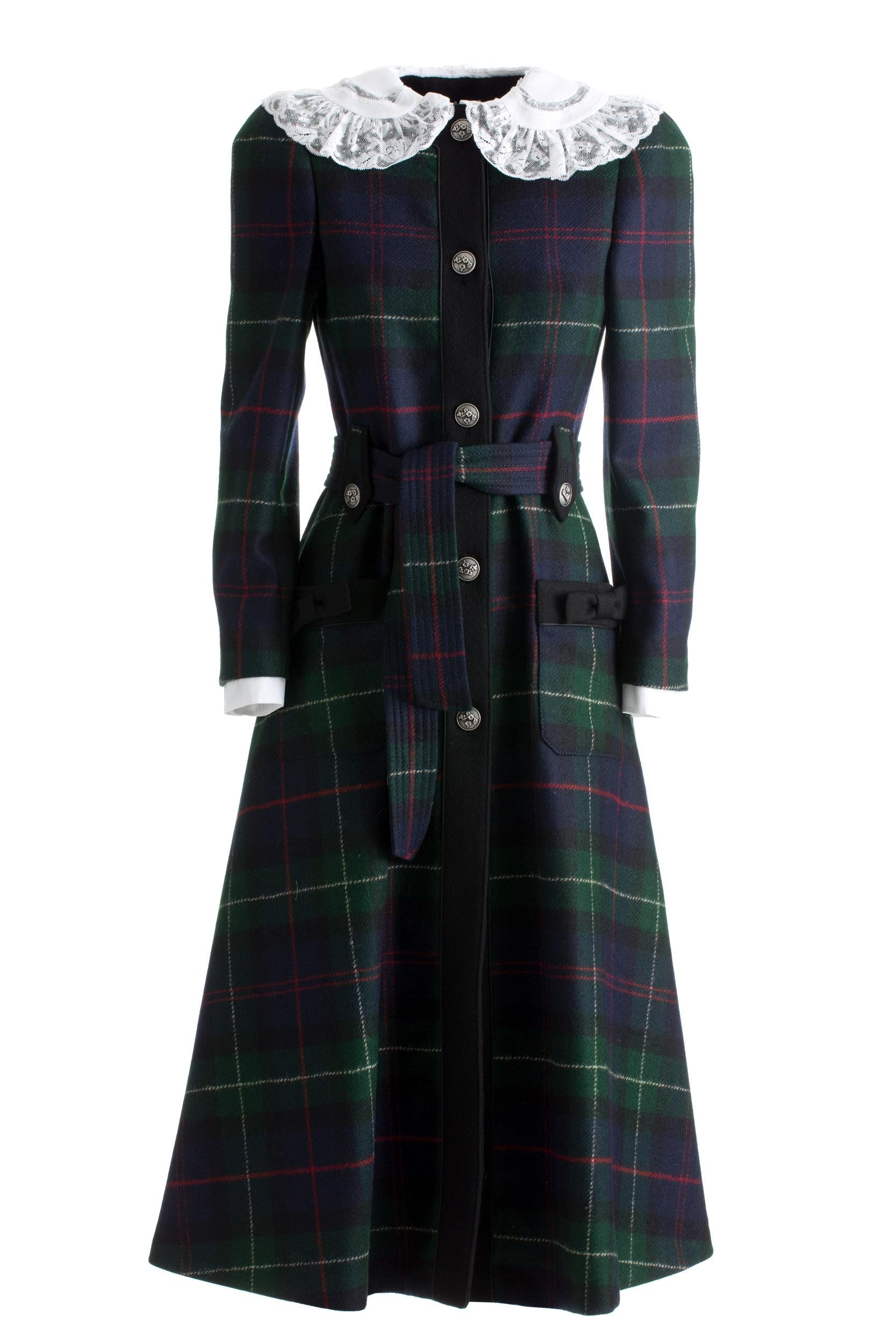 Miu Miu MS1753 1V7UF0008 Soprabito Monopetto in Tartan<BR/> MS1753 1V7U F0008 MIU MIU 