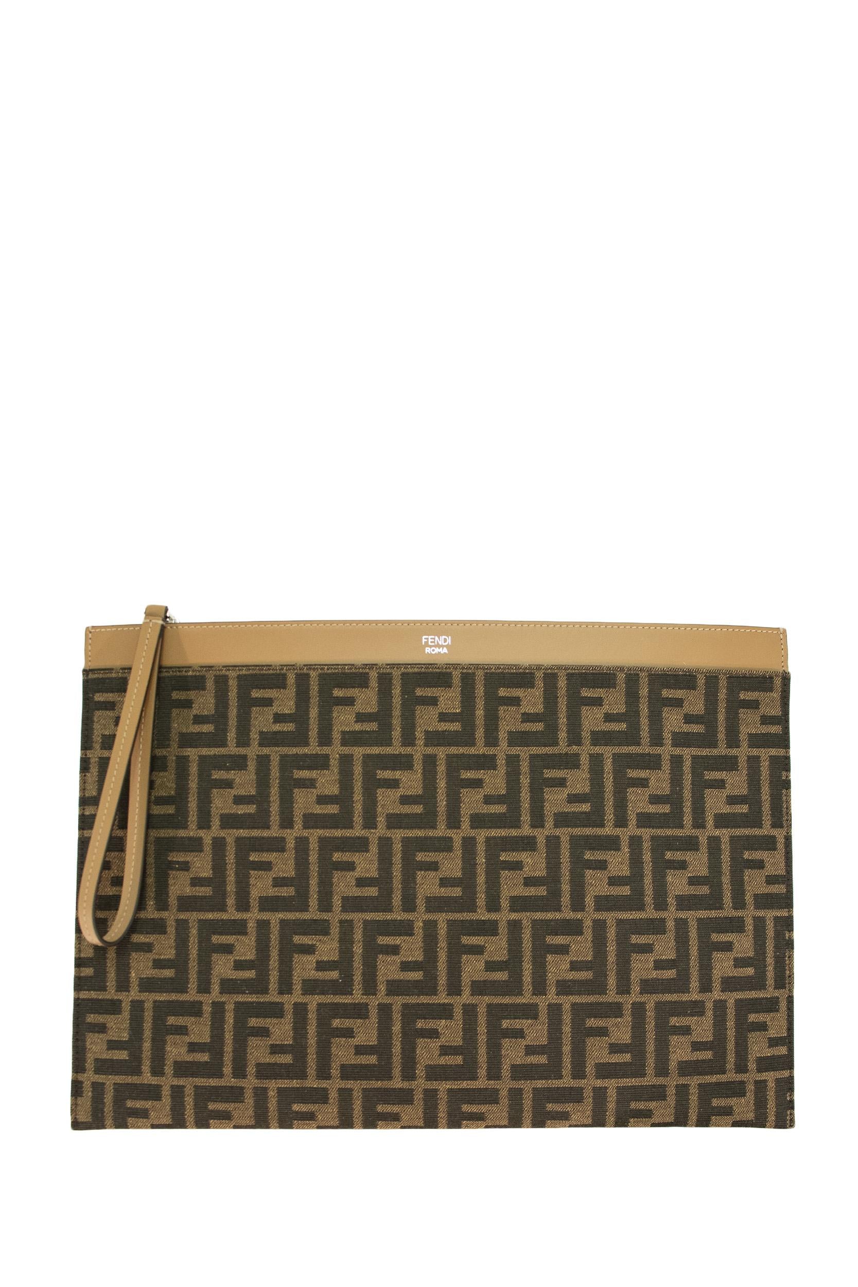 Pouch Piatta in tessuto con motivo FF jaquard 7N0135 AFBV F1HRM FENDI 