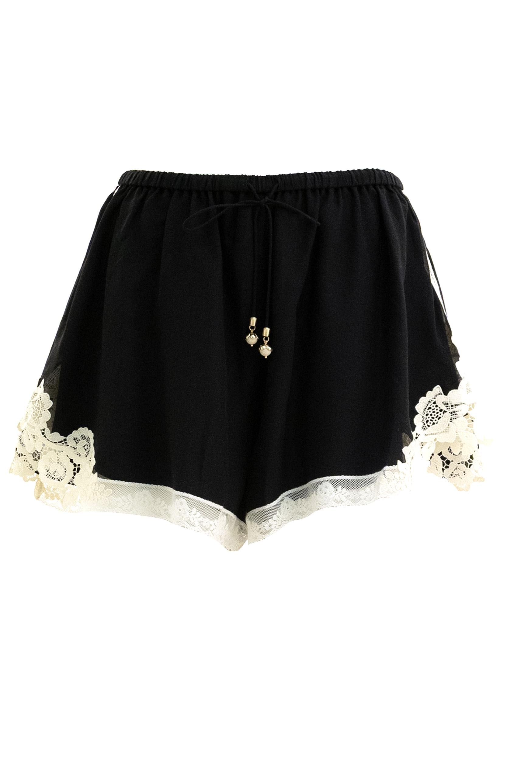 Shorts in cotone e seta di colore nero<BR/> 9032ASS264 BLACK ZIMMERMANN 