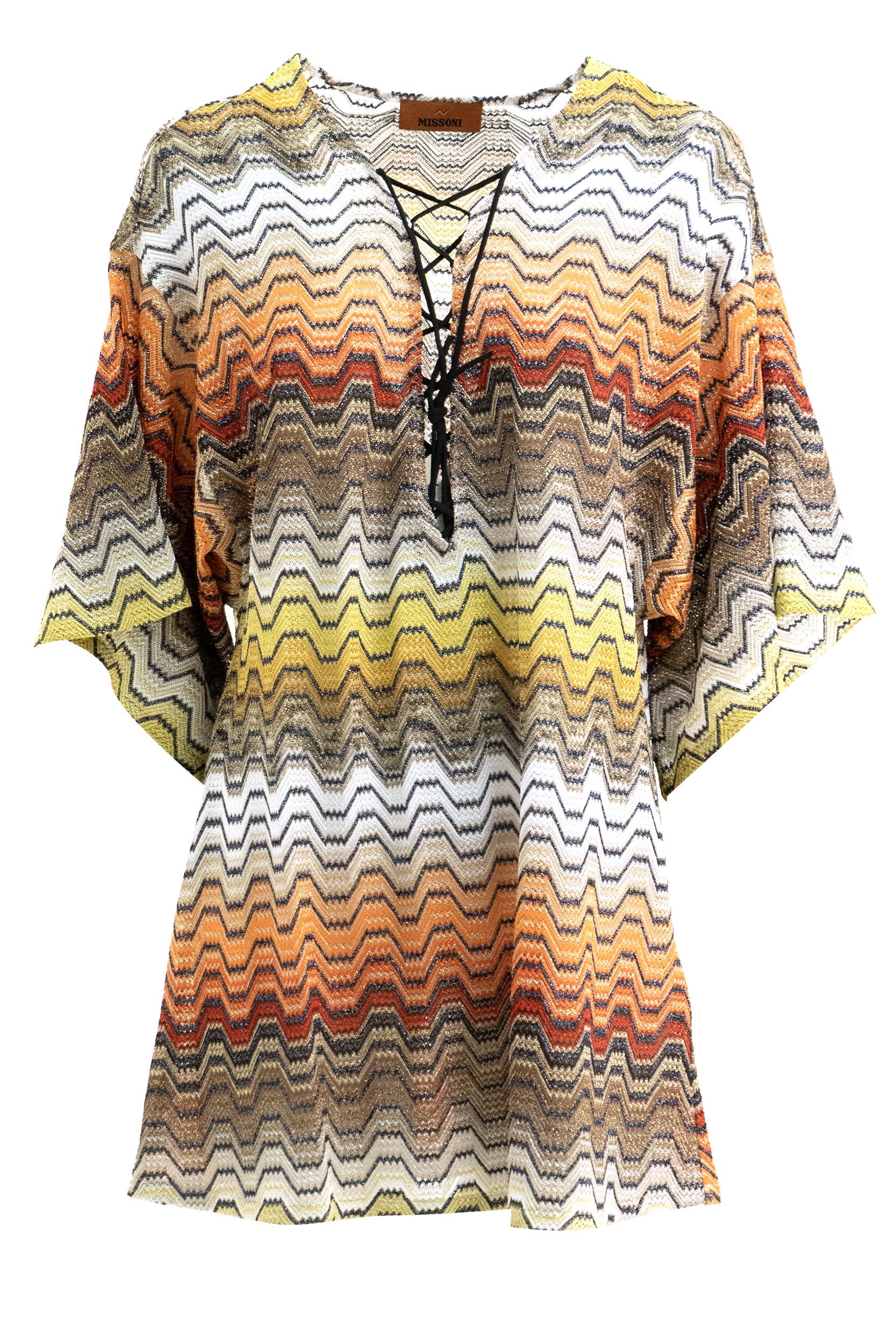 Caftano copricostume in viscosa lamé multicolore<BR/> MC23SQ08-BR015D S91SC MISSONI 